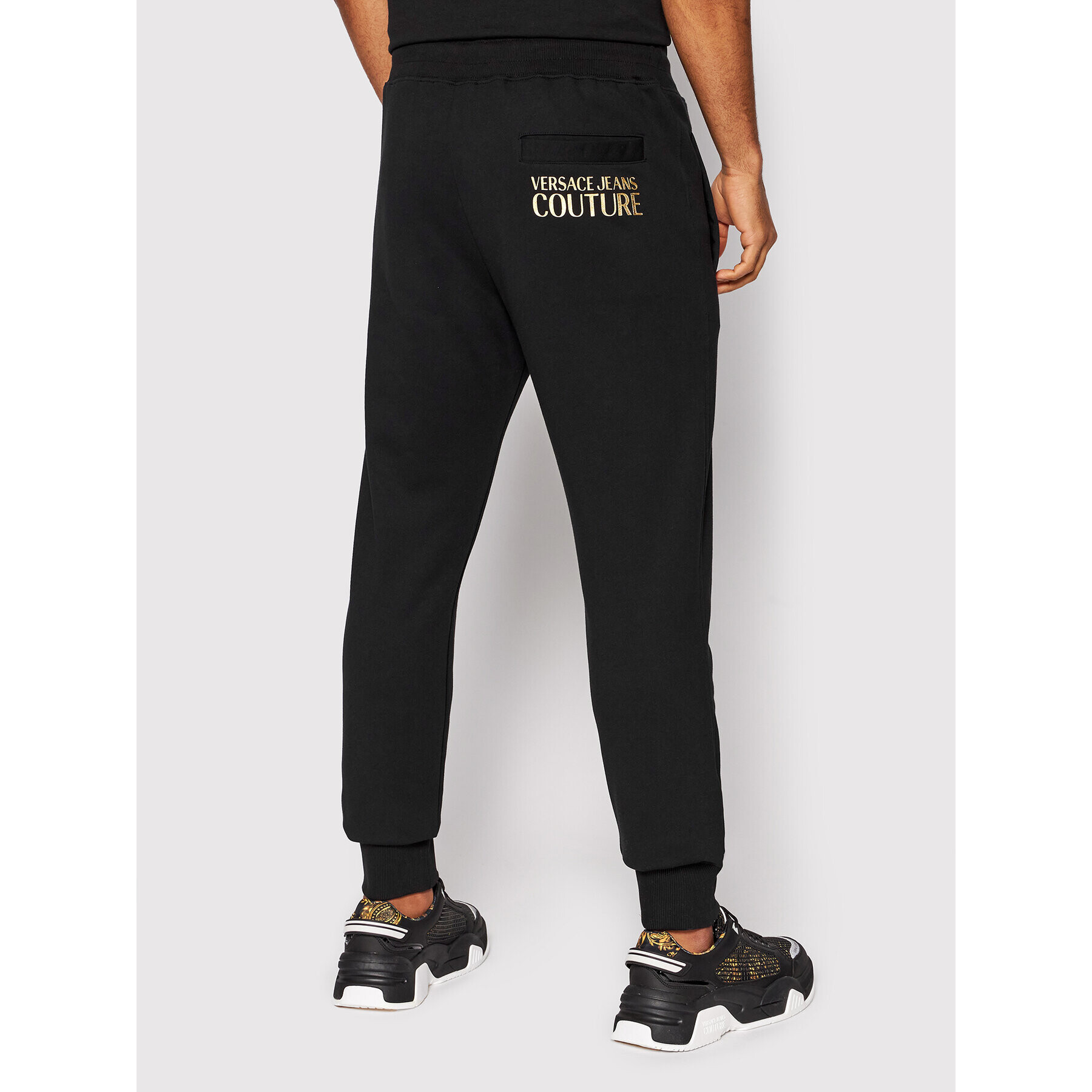 Versace Jeans Couture Teplákové kalhoty Logo Thick Foil 72GAAT01 Černá Regular Fit - Pepit.cz