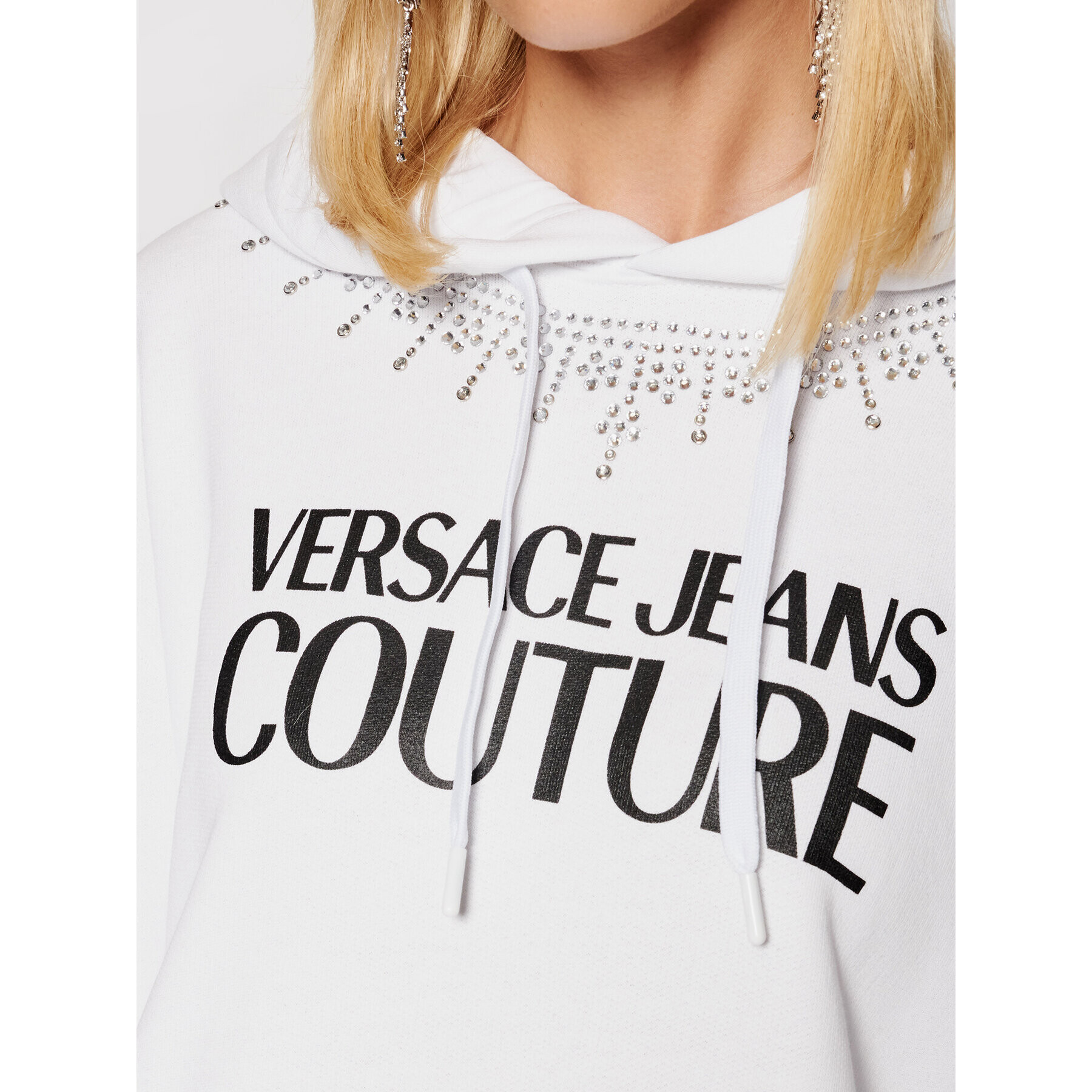 Versace Jeans Couture Úpletové šaty Crystal 71HAIG03 Bílá Boxy Fit - Pepit.cz