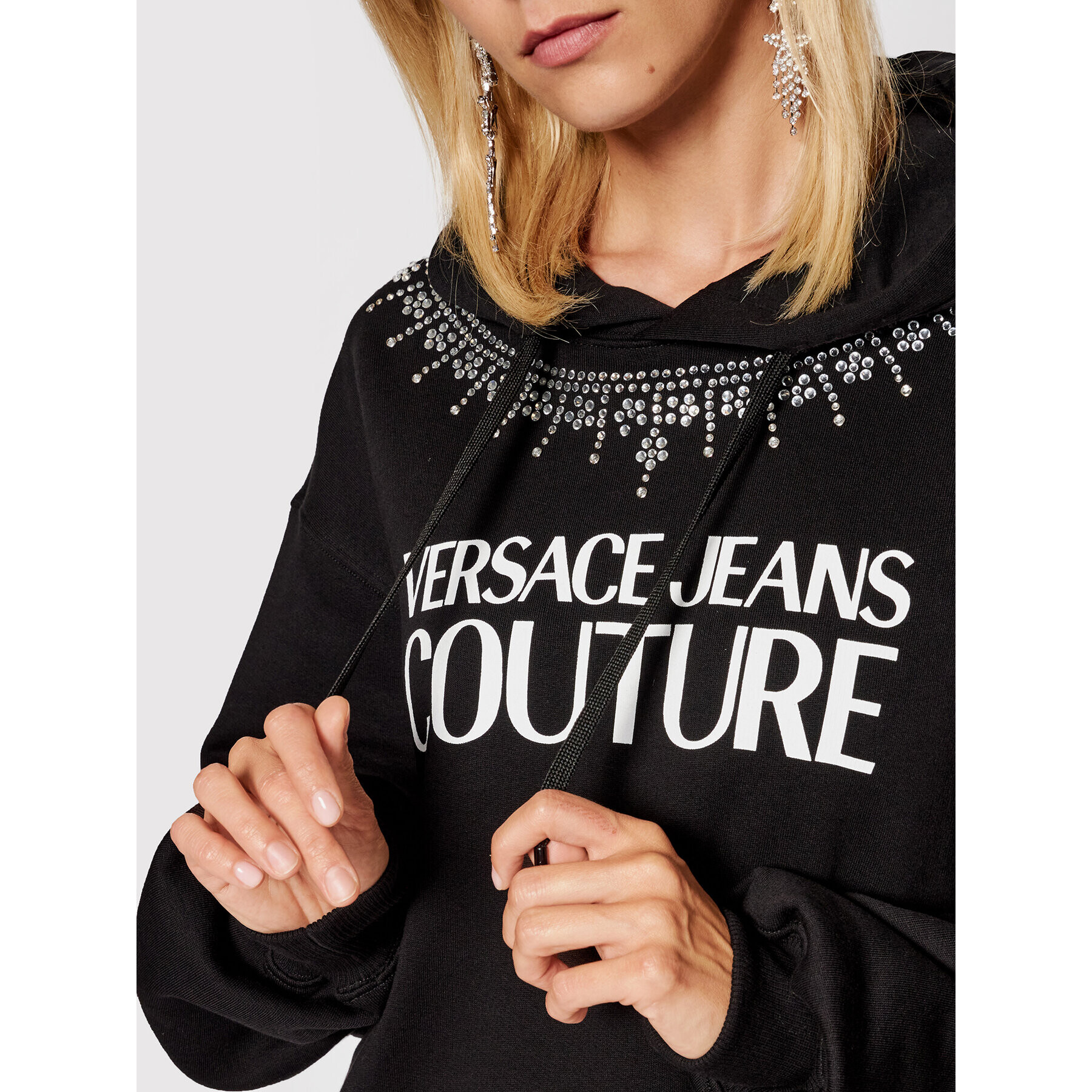 Versace Jeans Couture Úpletové šaty Crystal 71HAIG03 Černá Boxy Fit - Pepit.cz