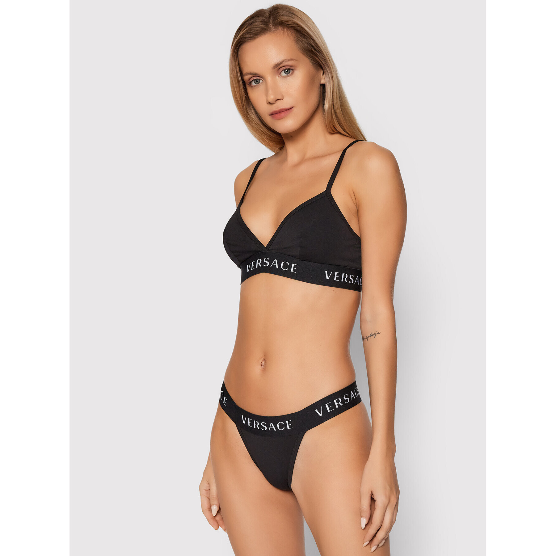 Versace Kalhotky string Donna AUD04070 Černá - Pepit.cz