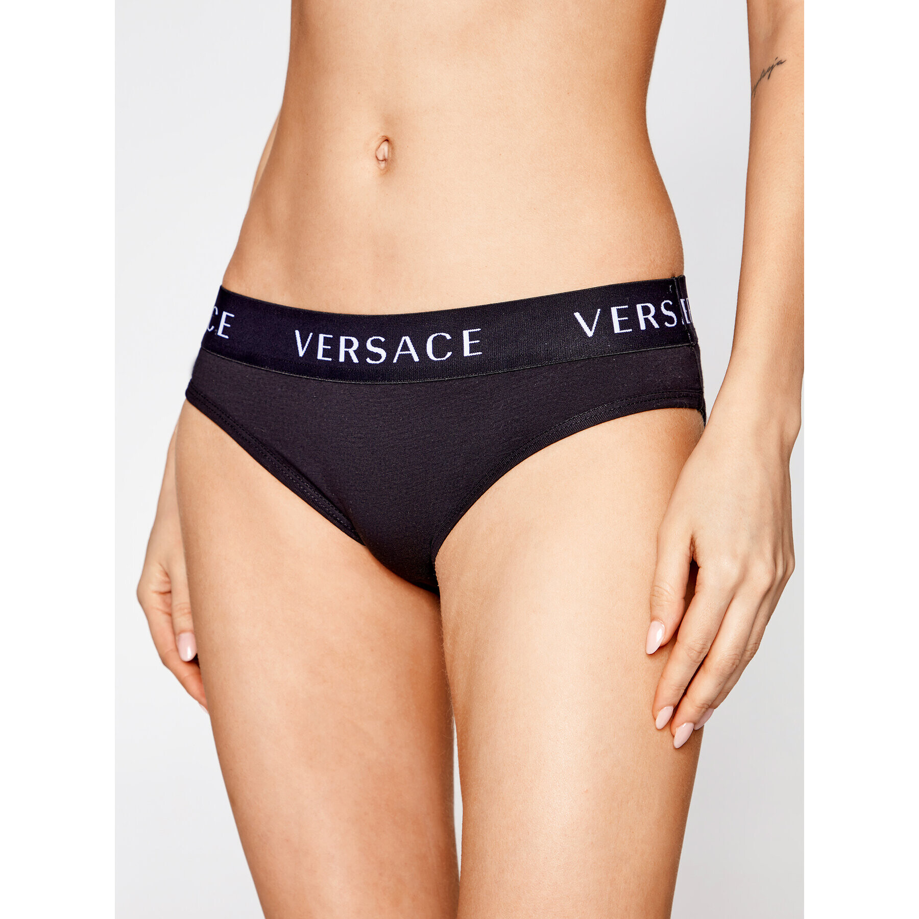 Versace Klasické kalhotky Logo AUD04071 Černá - Pepit.cz