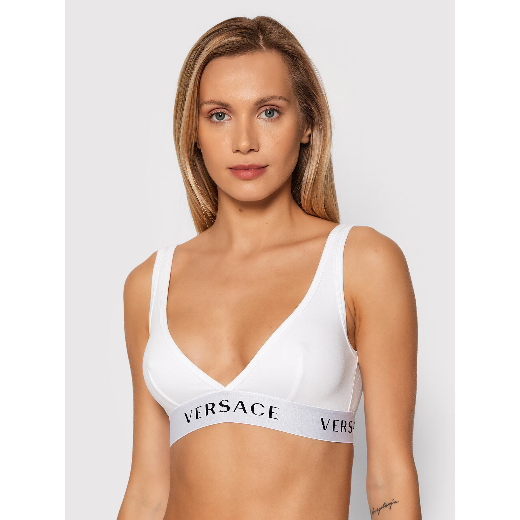 Versace Podprsenka Bralette Donna AUD04069 Bílá - Pepit.cz