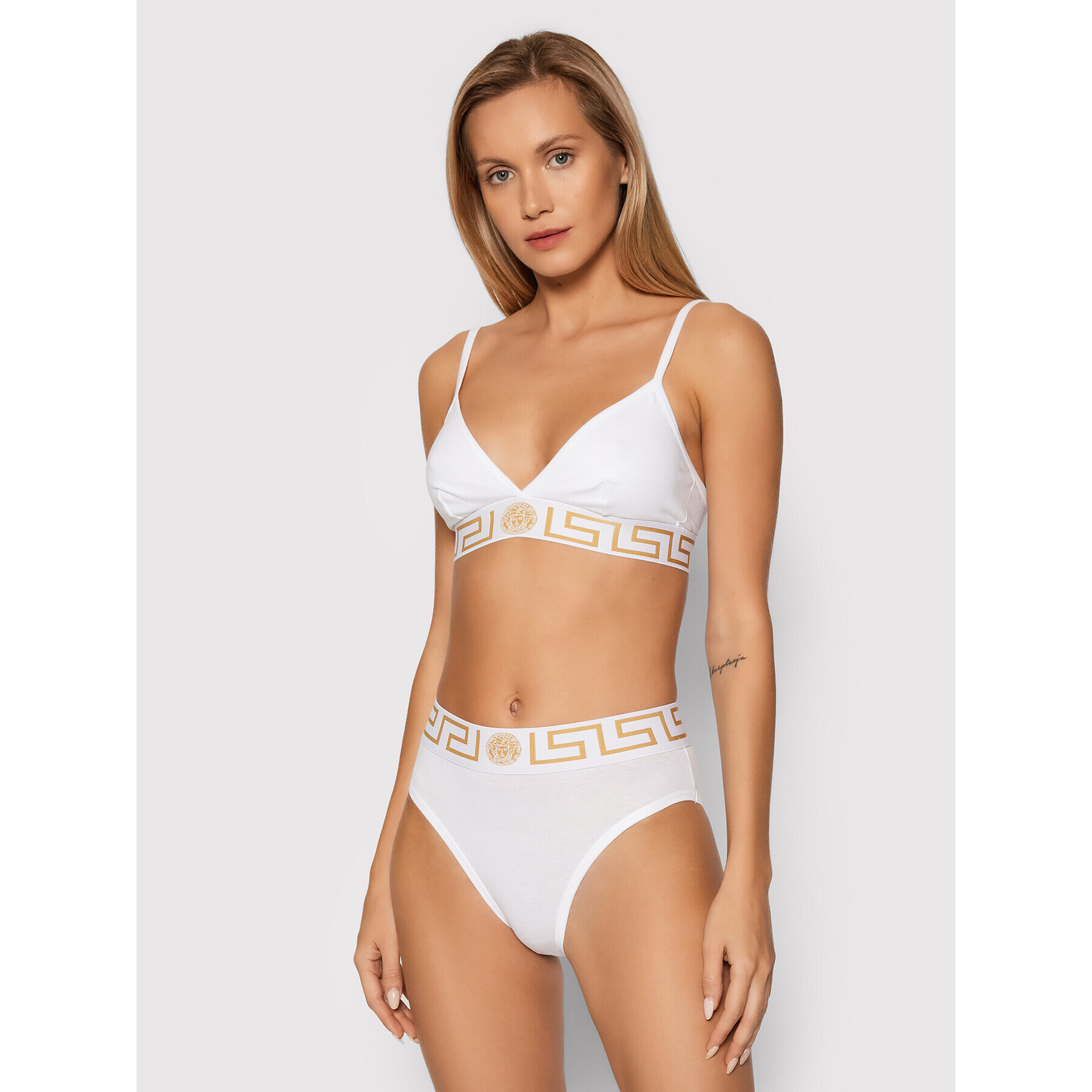 Versace Podprsenka Bralette Greca 1000656 Bílá - Pepit.cz