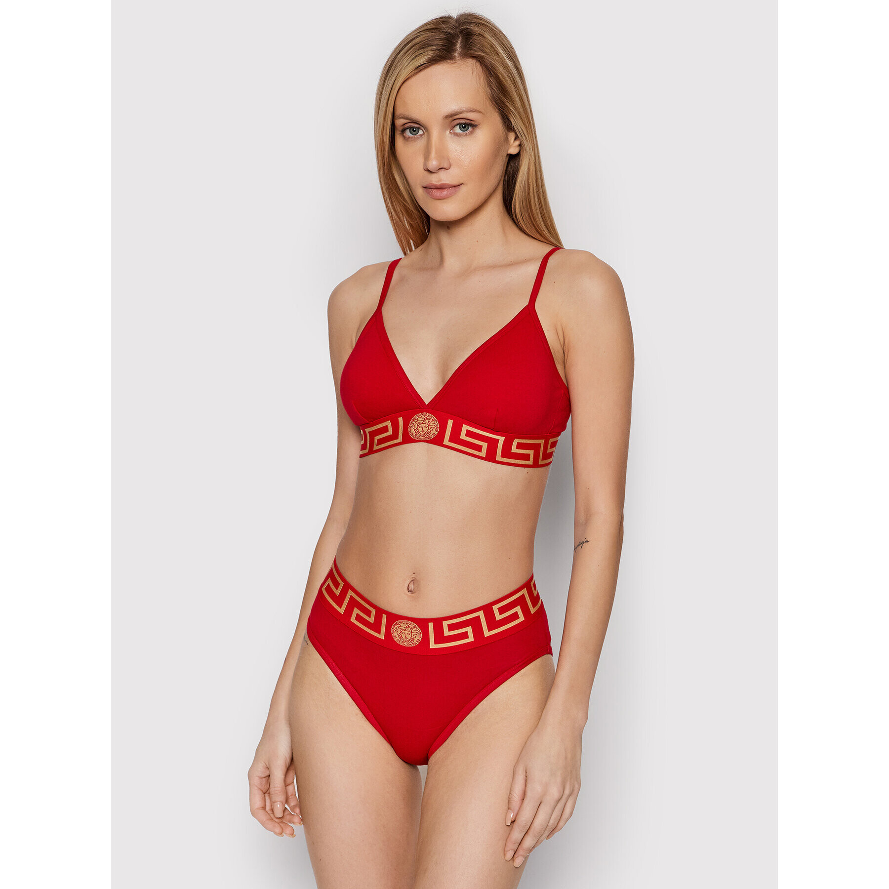 Versace Podprsenka Bralette Greca 1000656 Červená - Pepit.cz