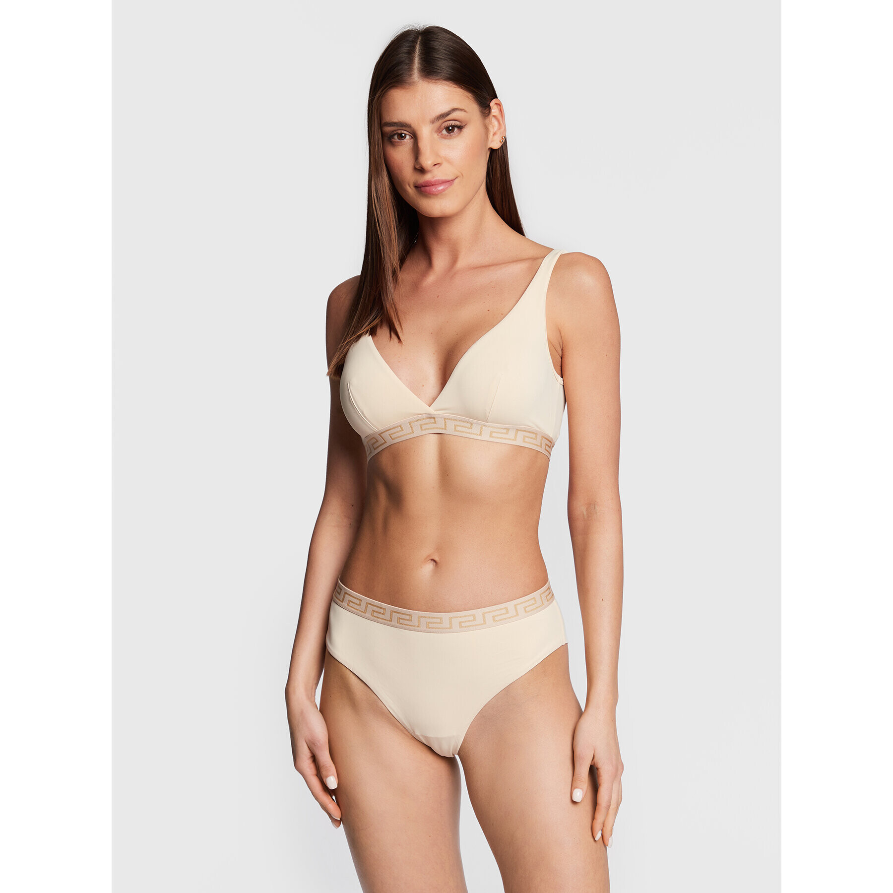 Versace Podprsenka Bralette Iconic Thick 1006390 Béžová - Pepit.cz