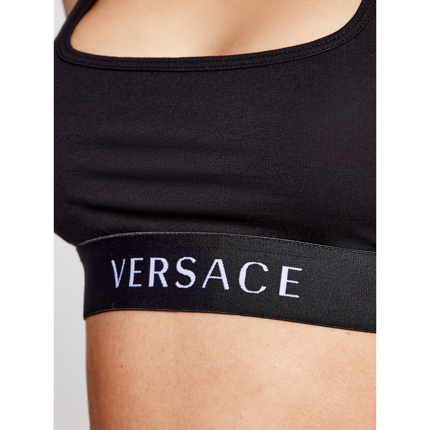 Versace Podprsenkový top Logo Sports AUD04068 Černá - Pepit.cz