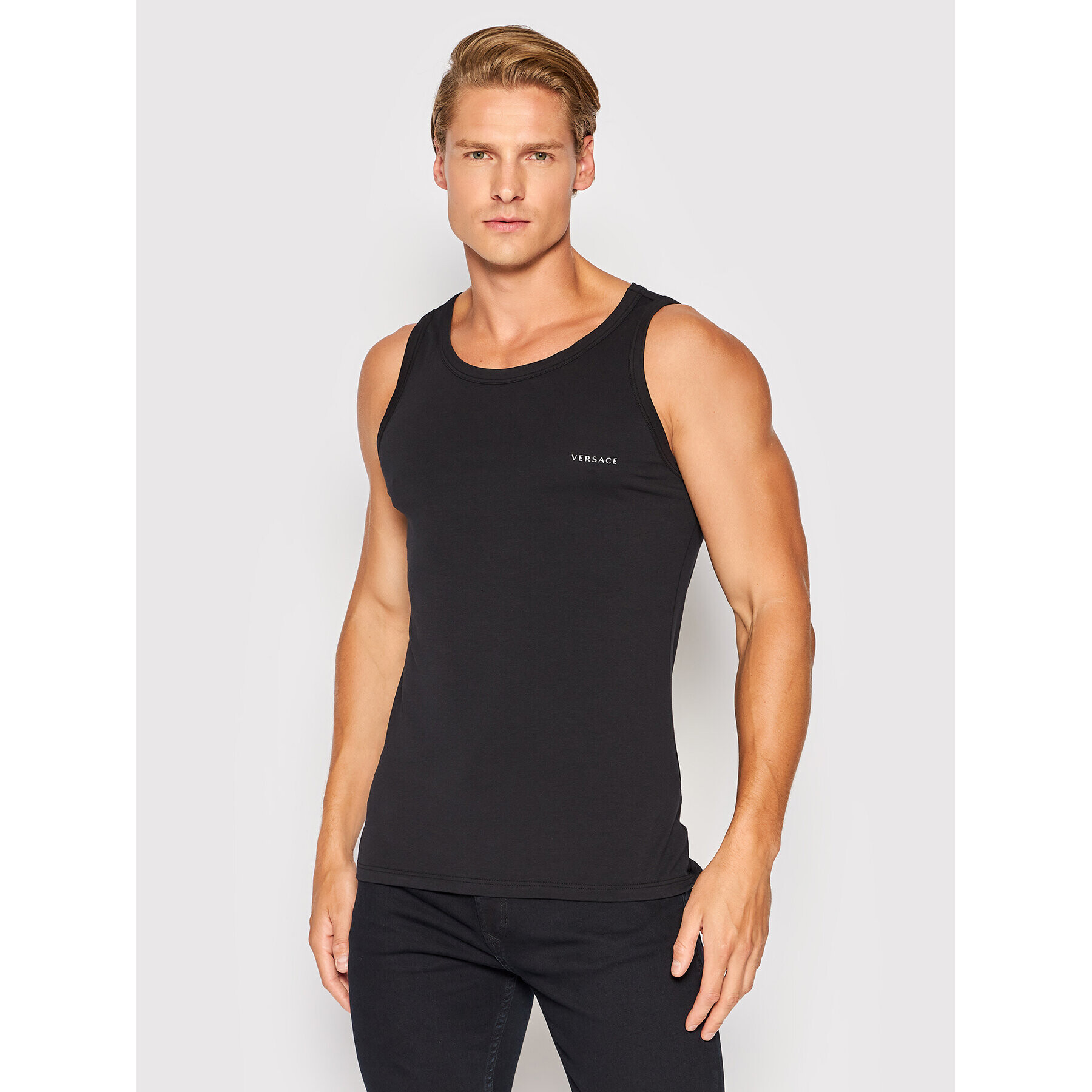 Versace Sada 2 kusů tank topů Intimo AU04022 Černá Slim Fit - Pepit.cz