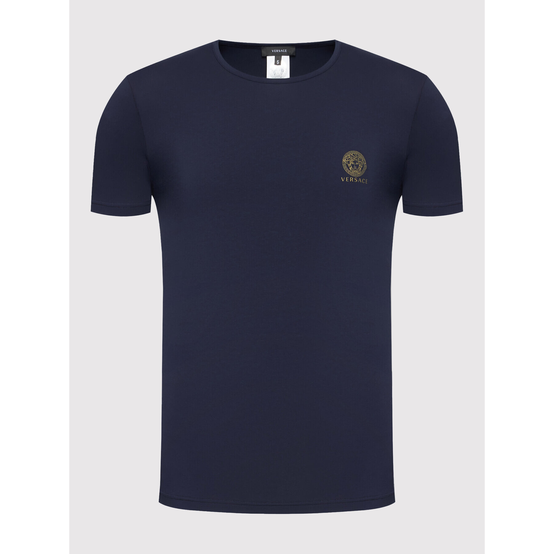 Versace T-Shirt Girocollo AUU01005 Tmavomodrá Regular Fit - Pepit.cz