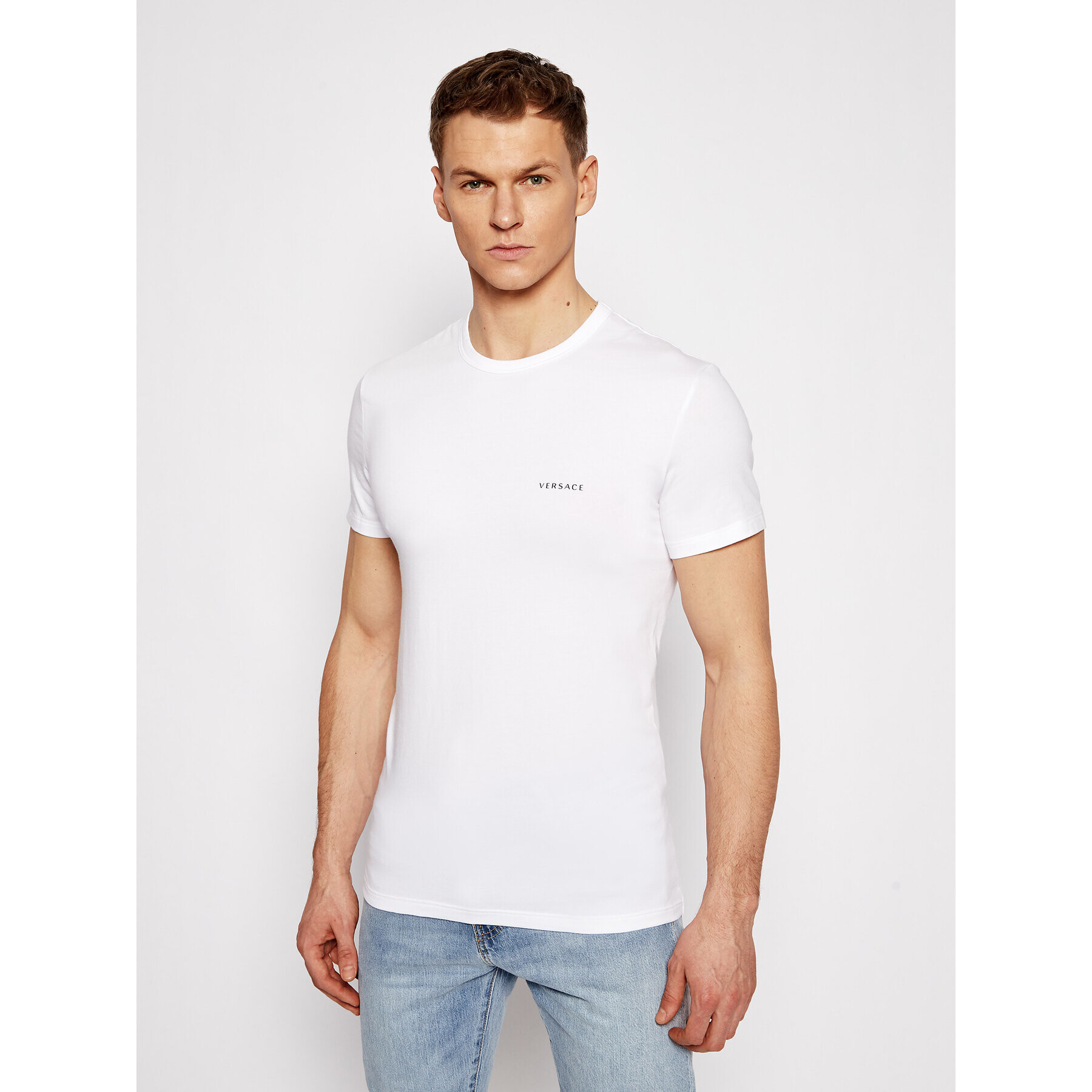 Versace T-Shirt Mc Girocollo AUU04023 Bílá Slim Fit - Pepit.cz