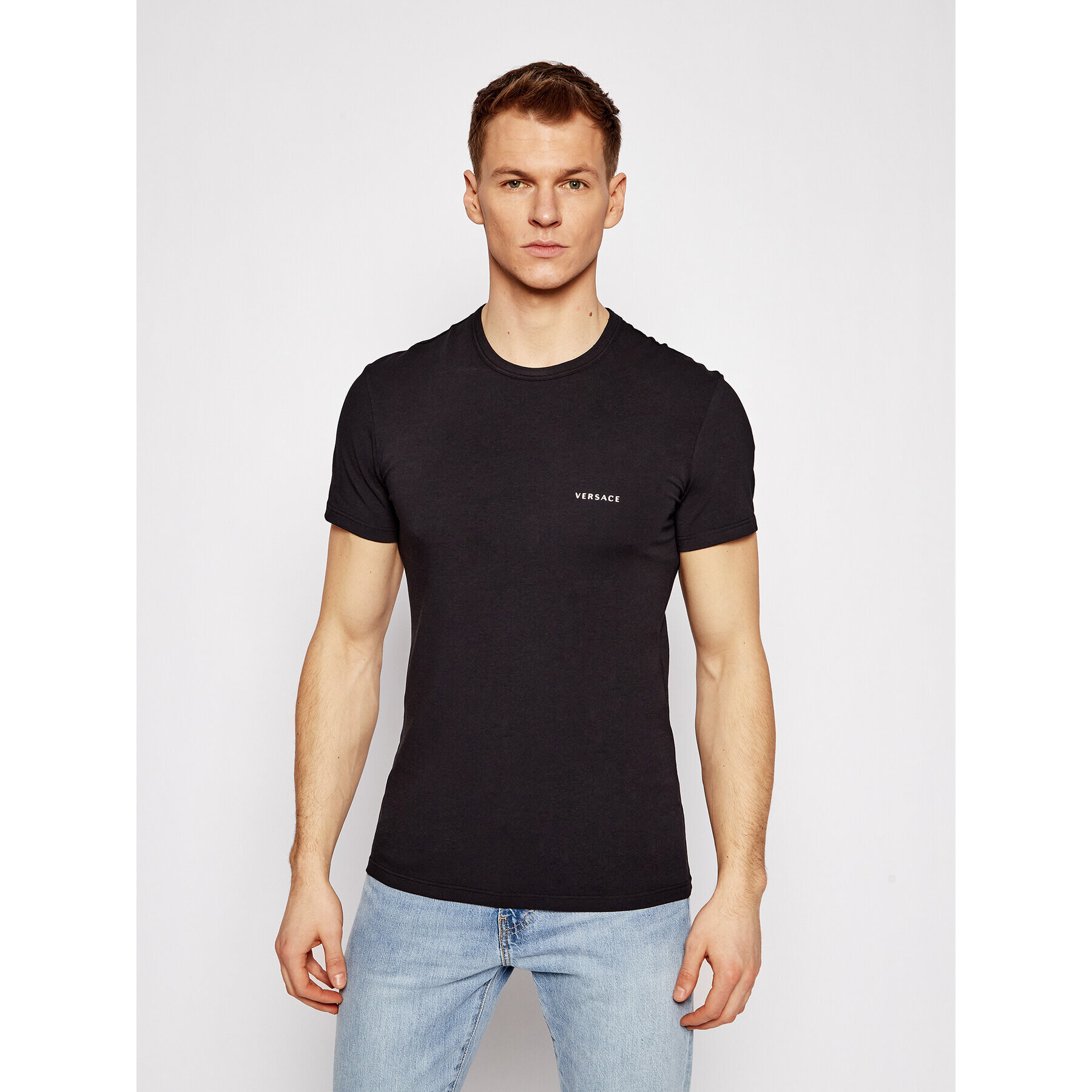 Versace T-Shirt Mc Girocollo AUU04023 Černá Slim Fit - Pepit.cz