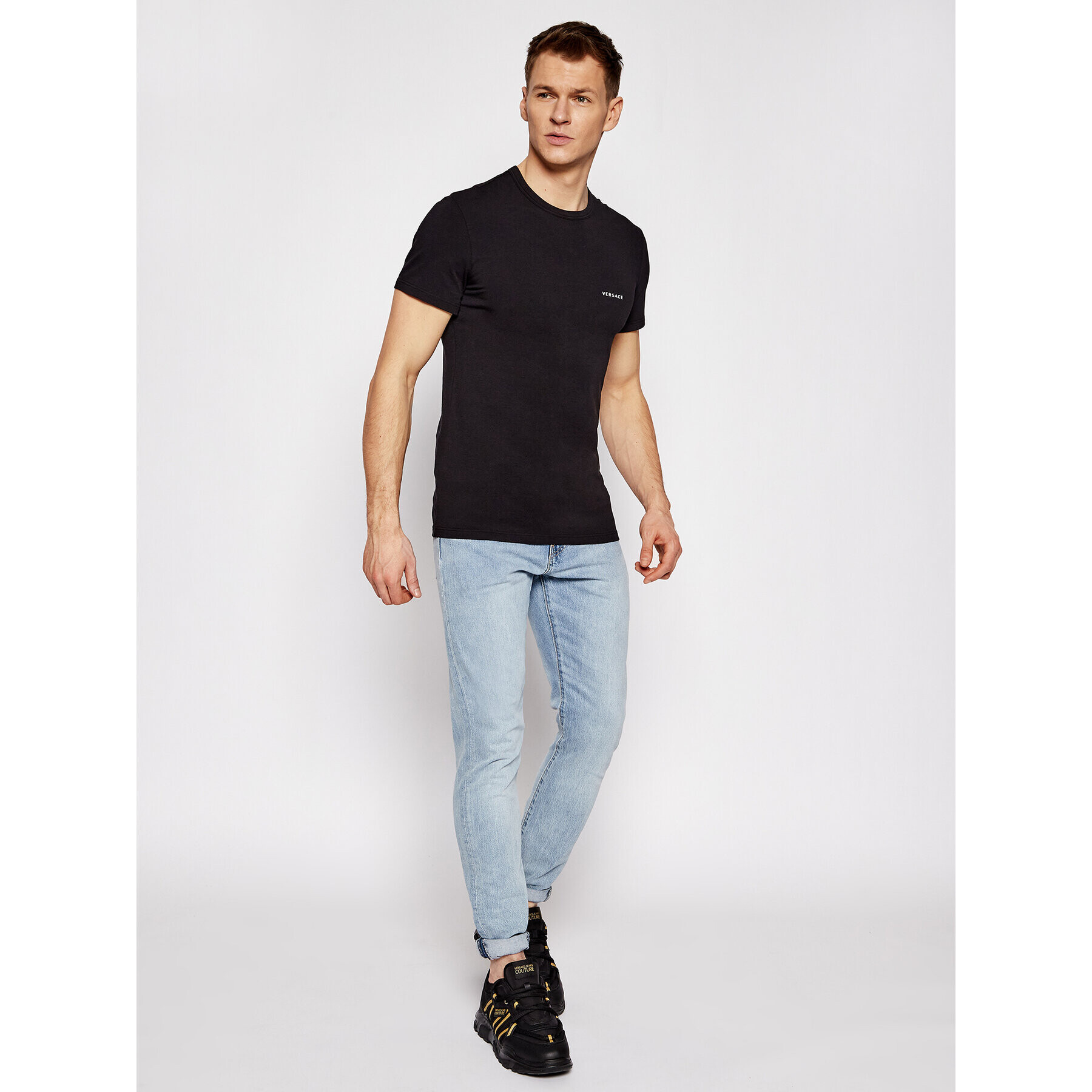 Versace T-Shirt Mc Girocollo AUU04023 Černá Slim Fit - Pepit.cz