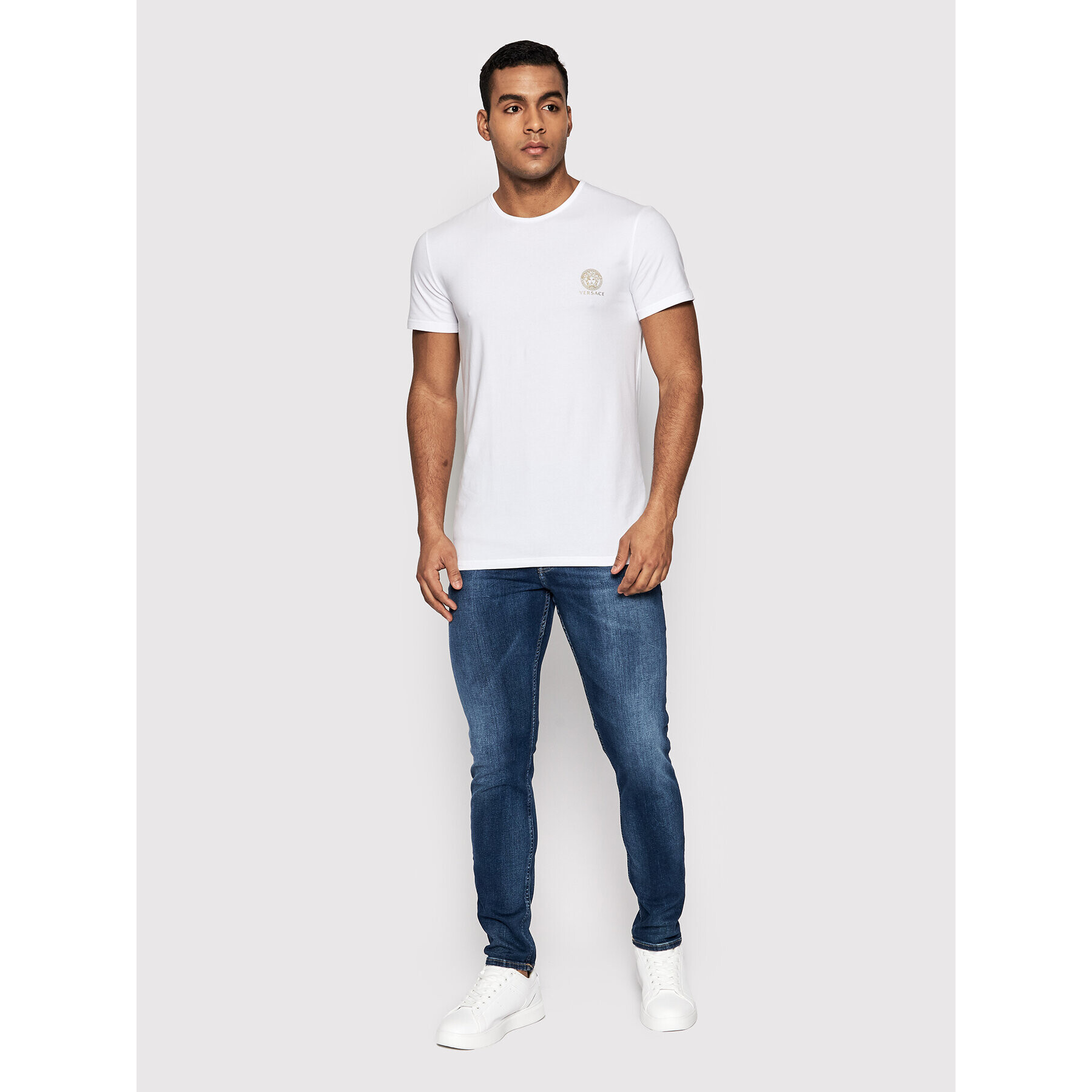 Versace T-Shirt Mc Girocollo Intimo Uomo AUU01005 Bílá Slim Fit - Pepit.cz