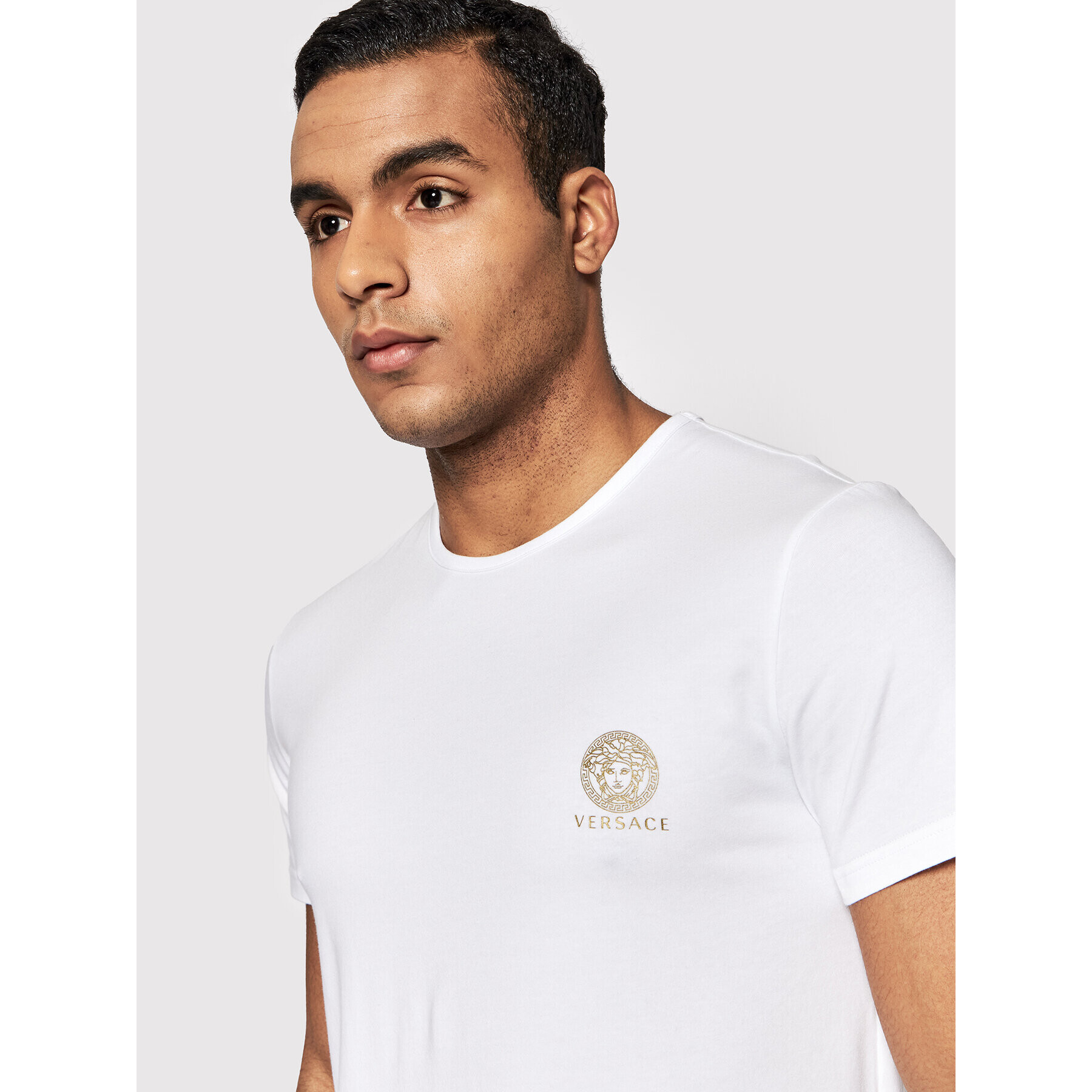 Versace T-Shirt Mc Girocollo Intimo Uomo AUU01005 Bílá Slim Fit - Pepit.cz