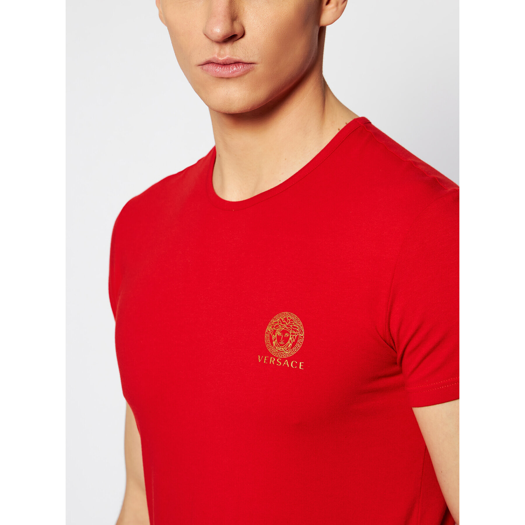 Versace T-Shirt Mc Girocollo Intimo Uomo AUU01005 Červená Slim Fit - Pepit.cz