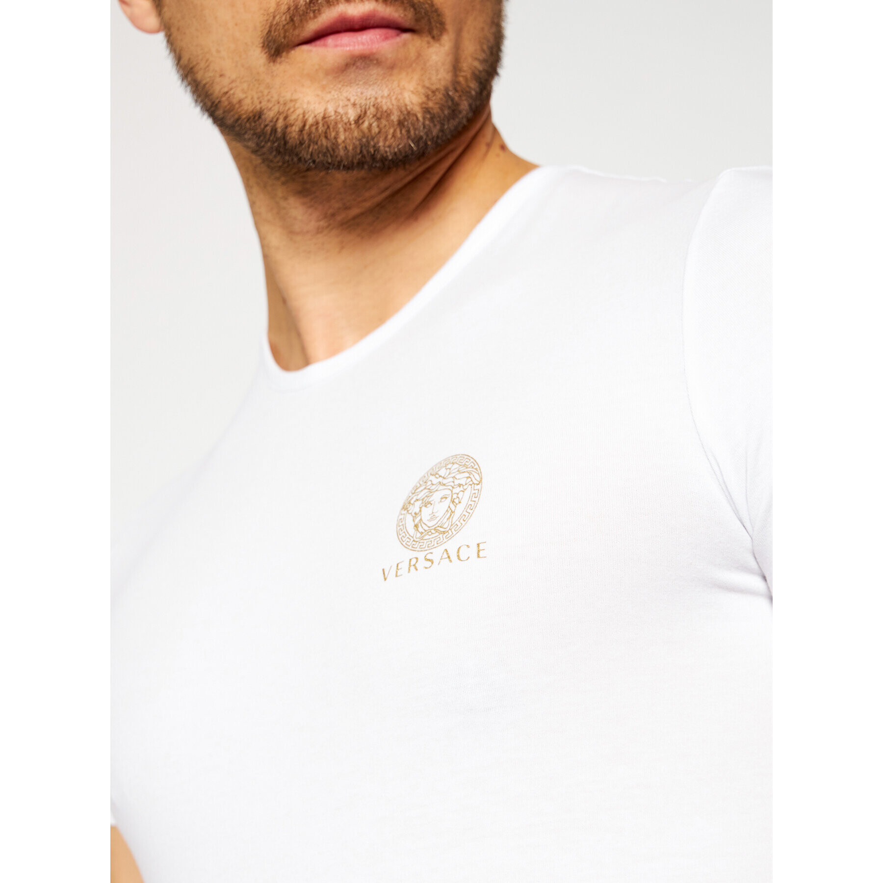 Versace T-Shirt Medusa AUU01005 Bílá Regular Fit - Pepit.cz