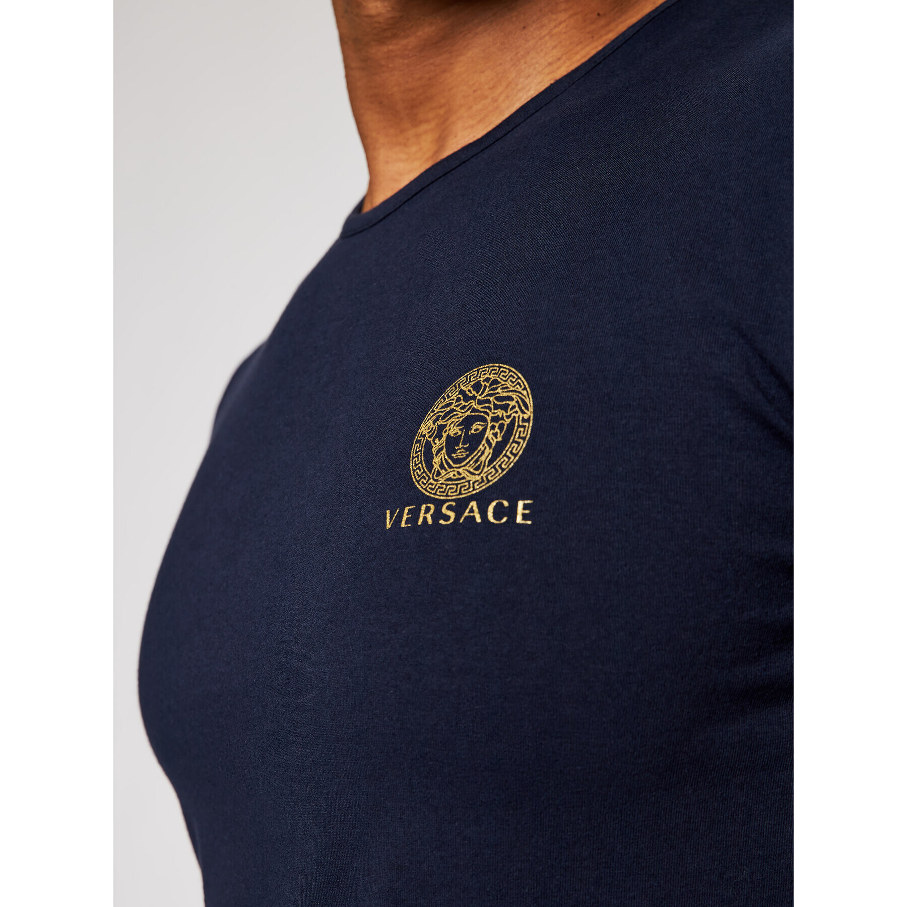 Versace T-Shirt Medusa AUU01005 Tmavomodrá Regular Fit - Pepit.cz