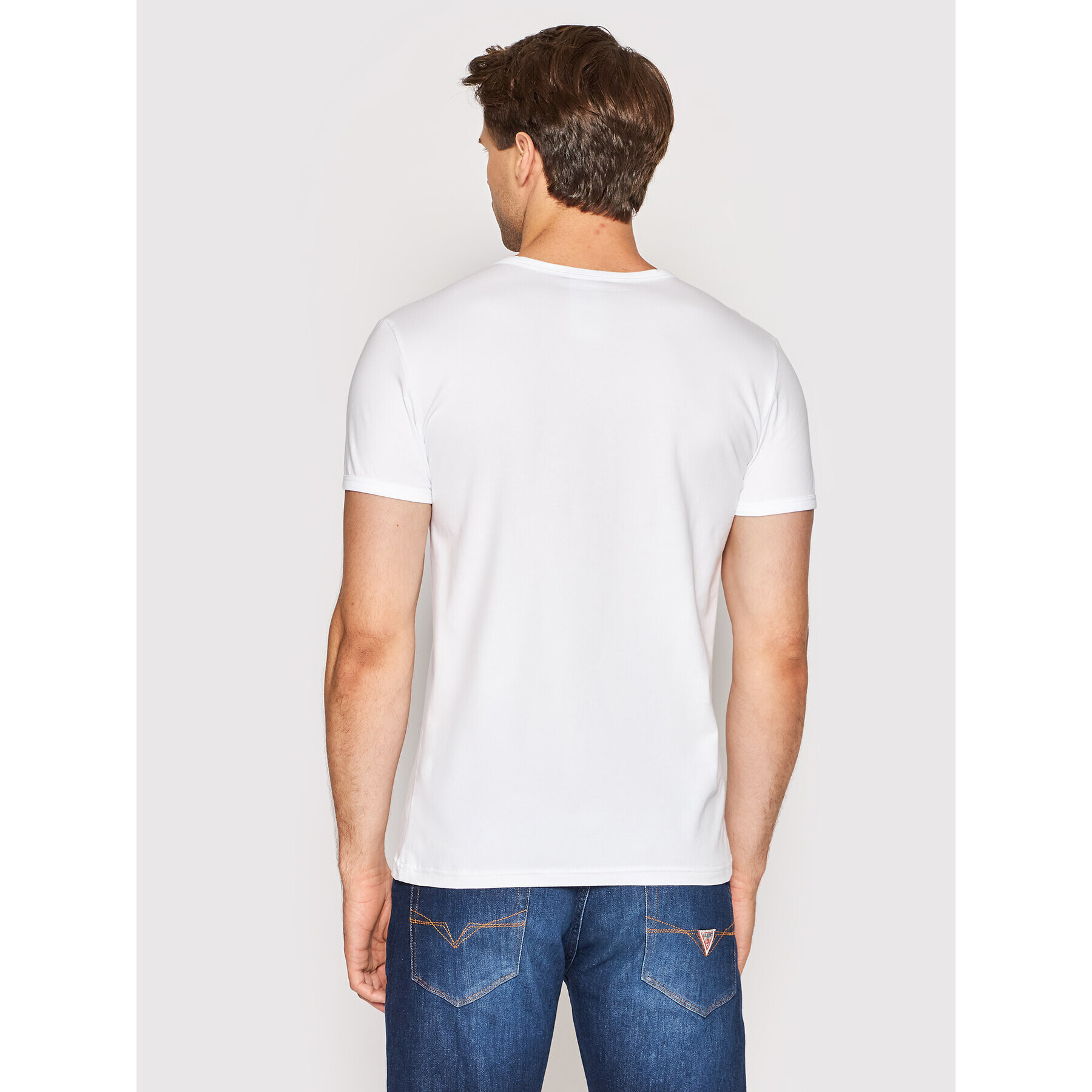 Versace T-Shirt Scollo AUU01004 Bílá Regular Fit - Pepit.cz