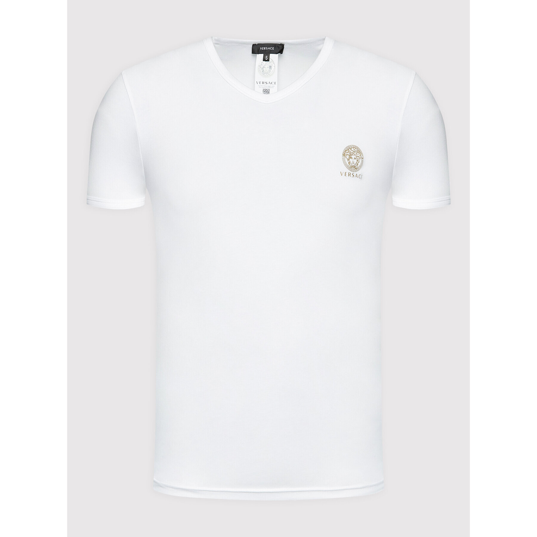 Versace T-Shirt Scollo AUU01004 Bílá Regular Fit - Pepit.cz