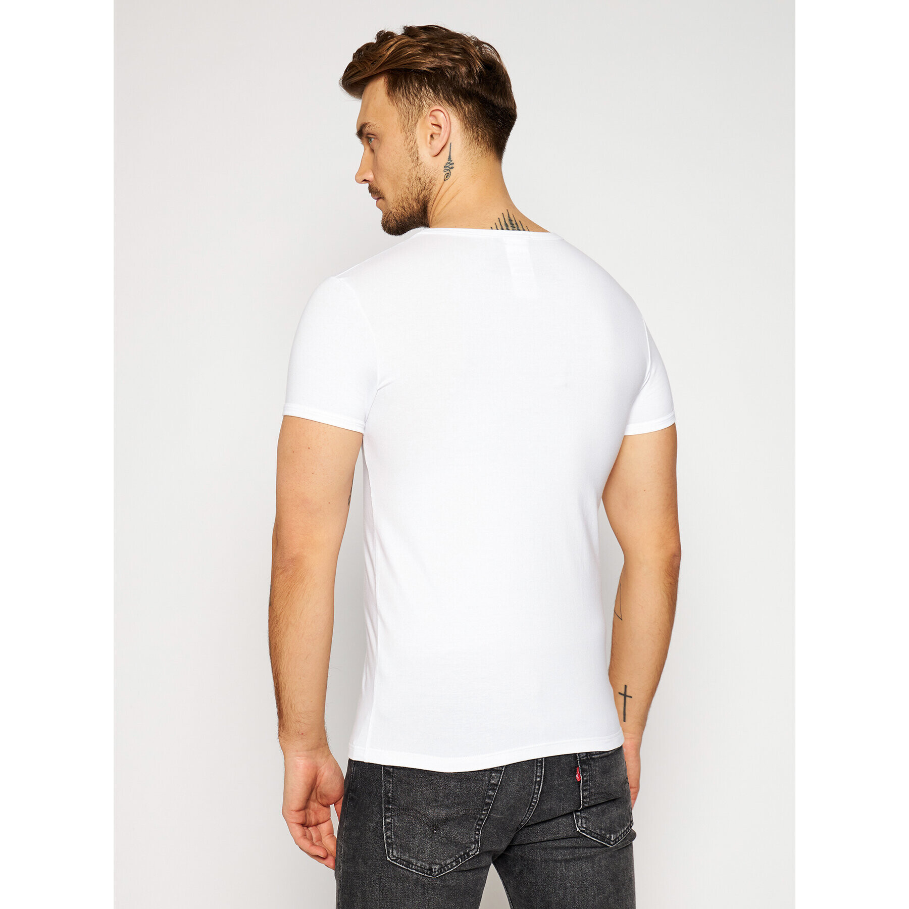 Versace T-Shirt Scollo AUU01004 Bílá Regular Fit - Pepit.cz