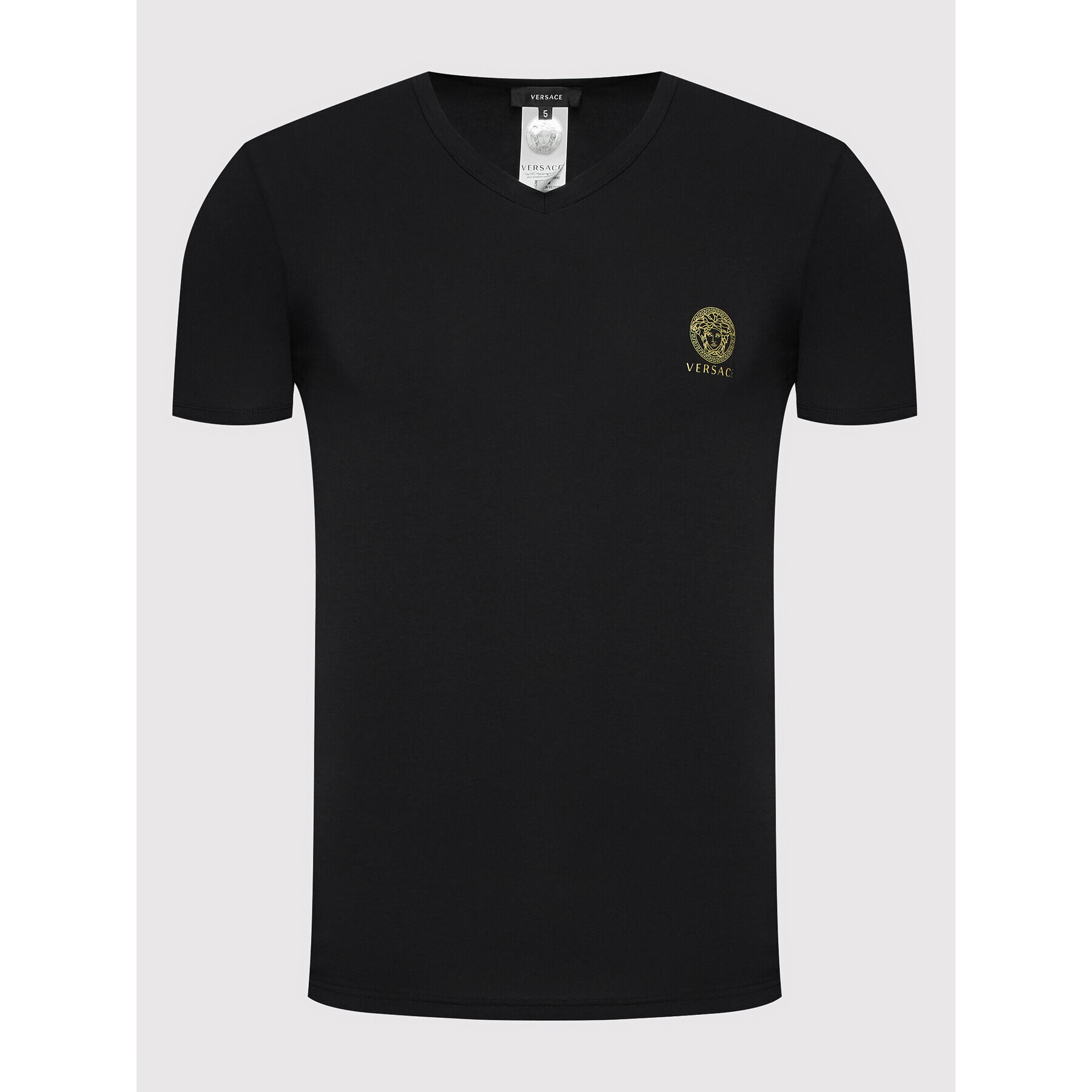 Versace T-Shirt Scollo AUU01004 Černá Regular Fit - Pepit.cz