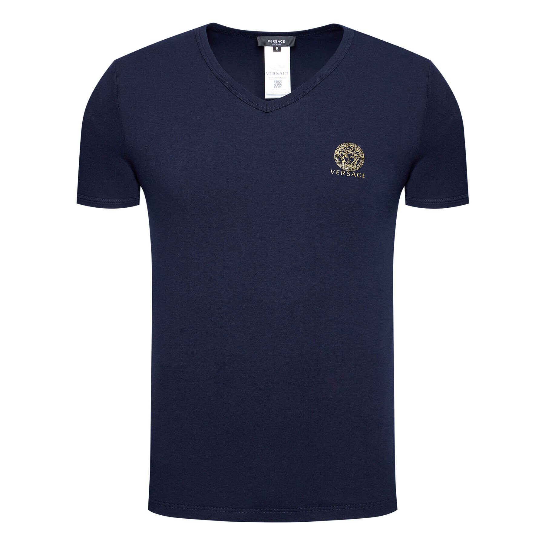 Versace T-Shirt Scollo AUU01004 Tmavomodrá Regular Fit - Pepit.cz