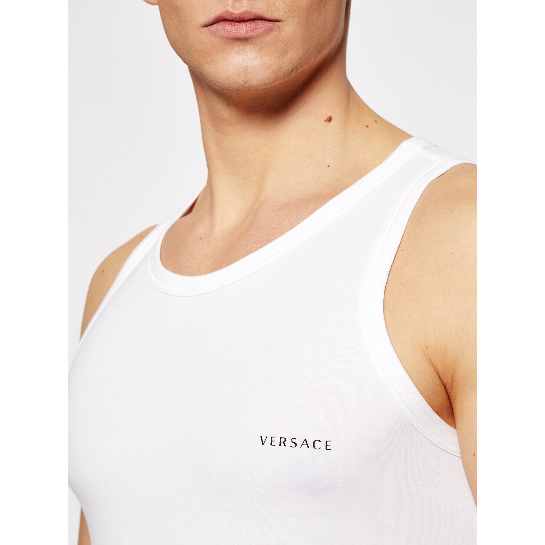 Versace Tank top Canotta AUU04022 Bílá Slim Fit - Pepit.cz