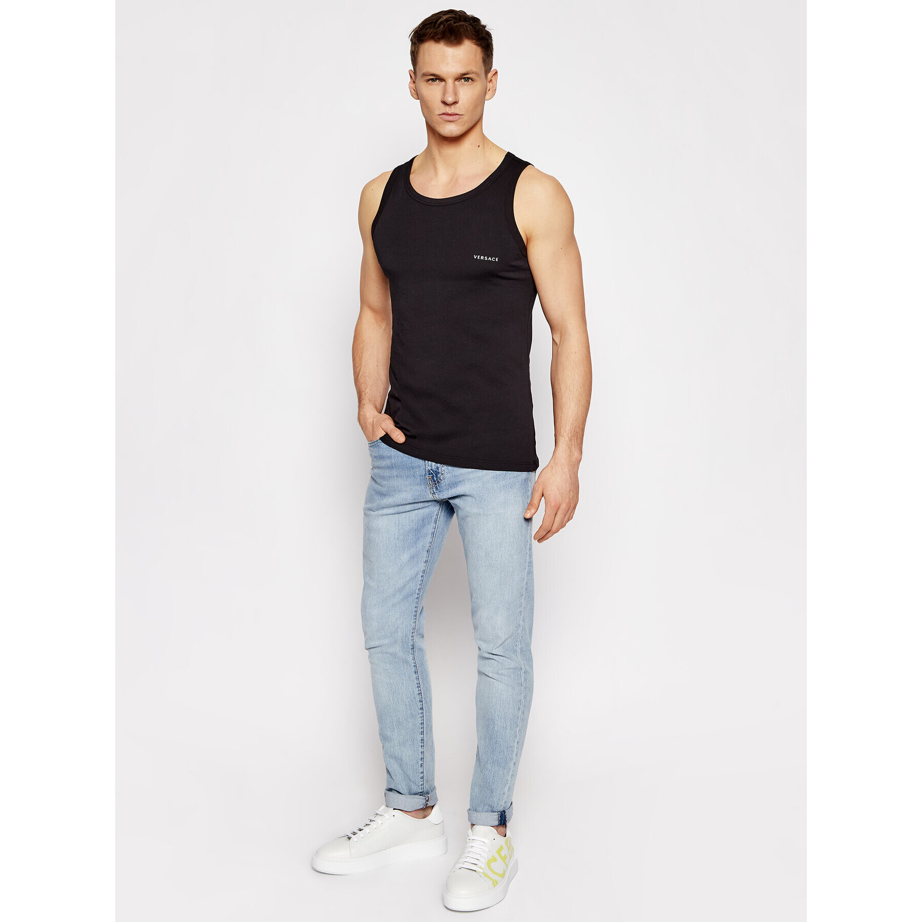 Versace Tank top Canotta AUU04022 Černá Slim Fit - Pepit.cz