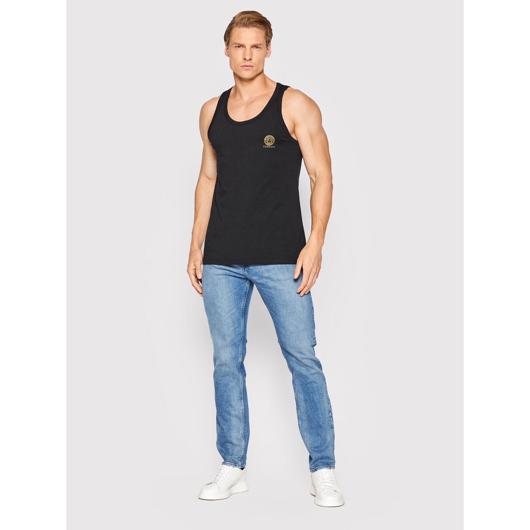 Versace Tank top Medusa AUU01012 Černá Regular Fit - Pepit.cz