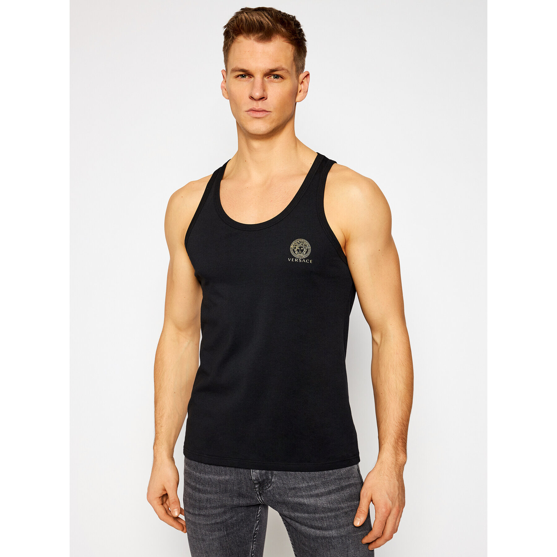 Versace Tank top Medusa AUU01012 Černá Regular Fit - Pepit.cz