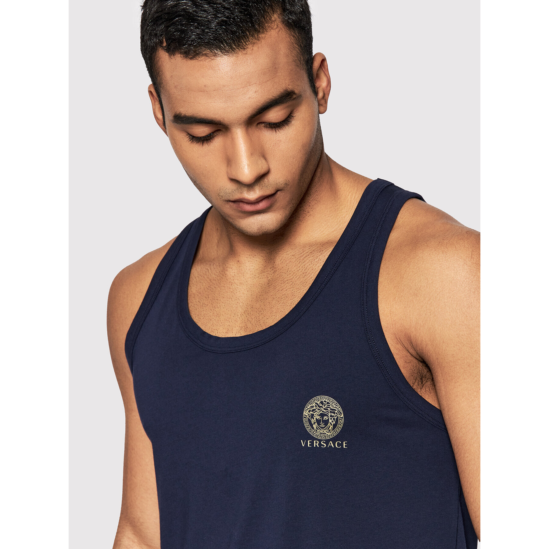 Versace Tank top Medusa AUU01012 Tmavomodrá Regular Fit - Pepit.cz