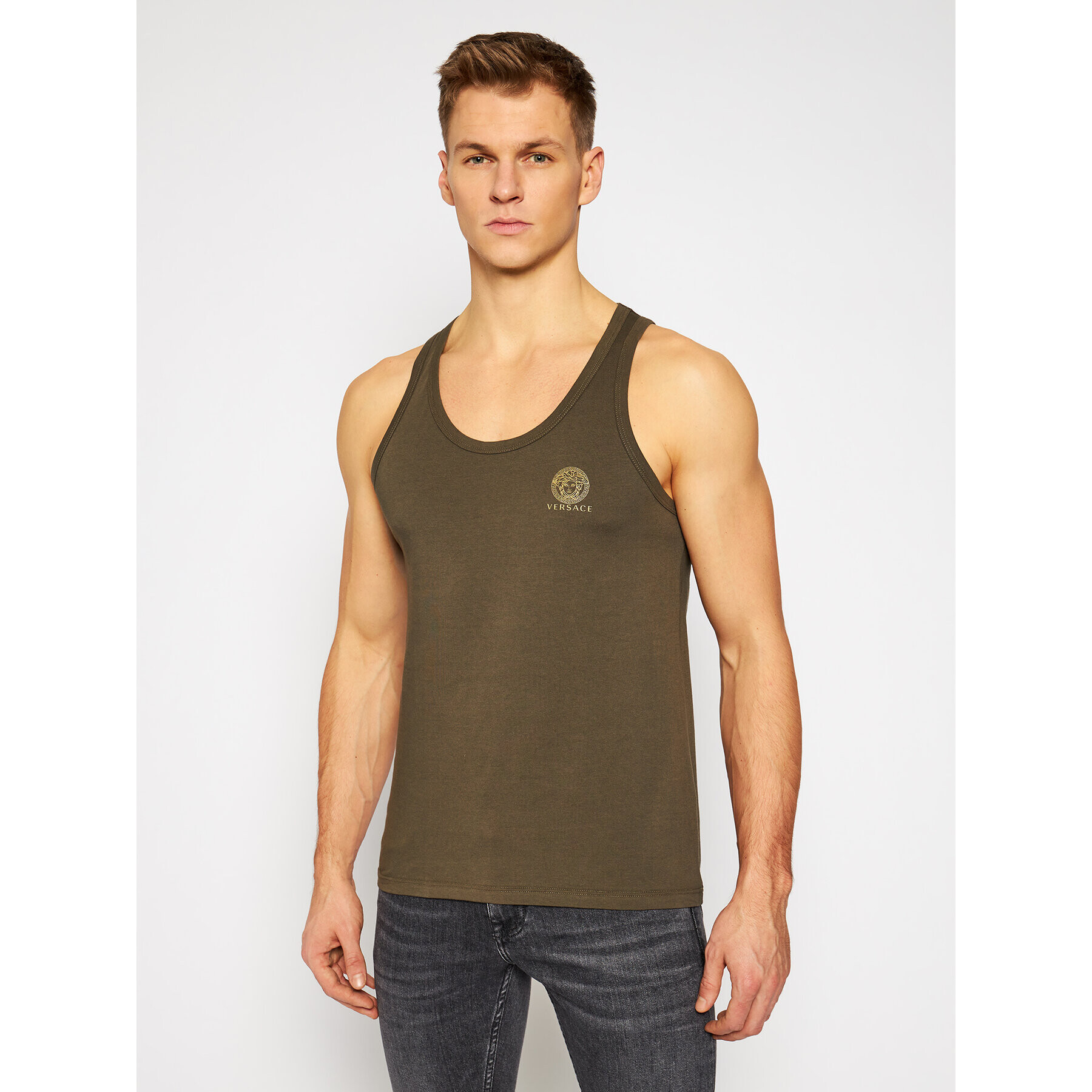 Versace Tank top Medusa AUU01012 Zelená Regular Fit - Pepit.cz