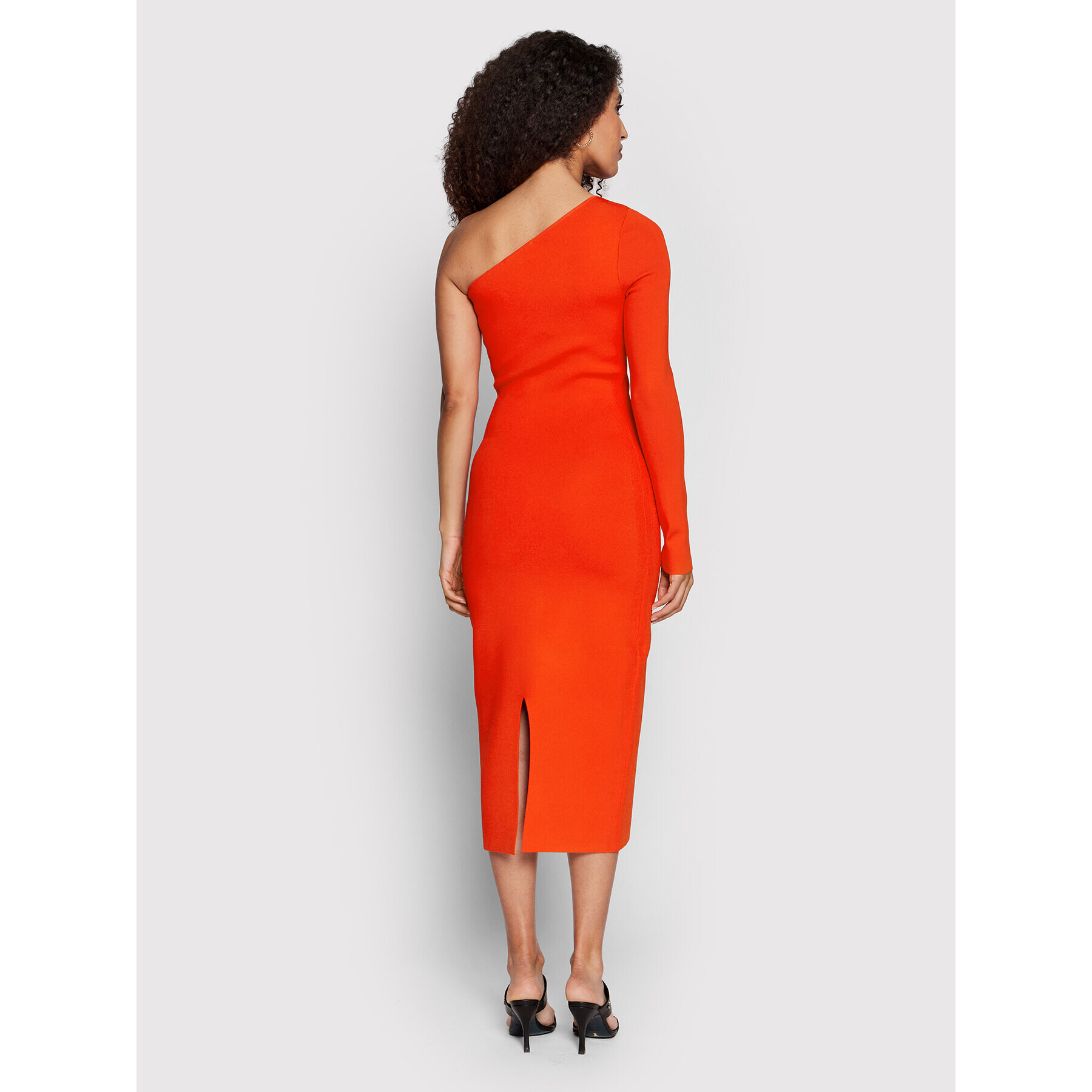 Victoria Victoria Beckham Koktejlové šaty One Shoulder 1222KDR003593A Oranžová Slim Fit - Pepit.cz