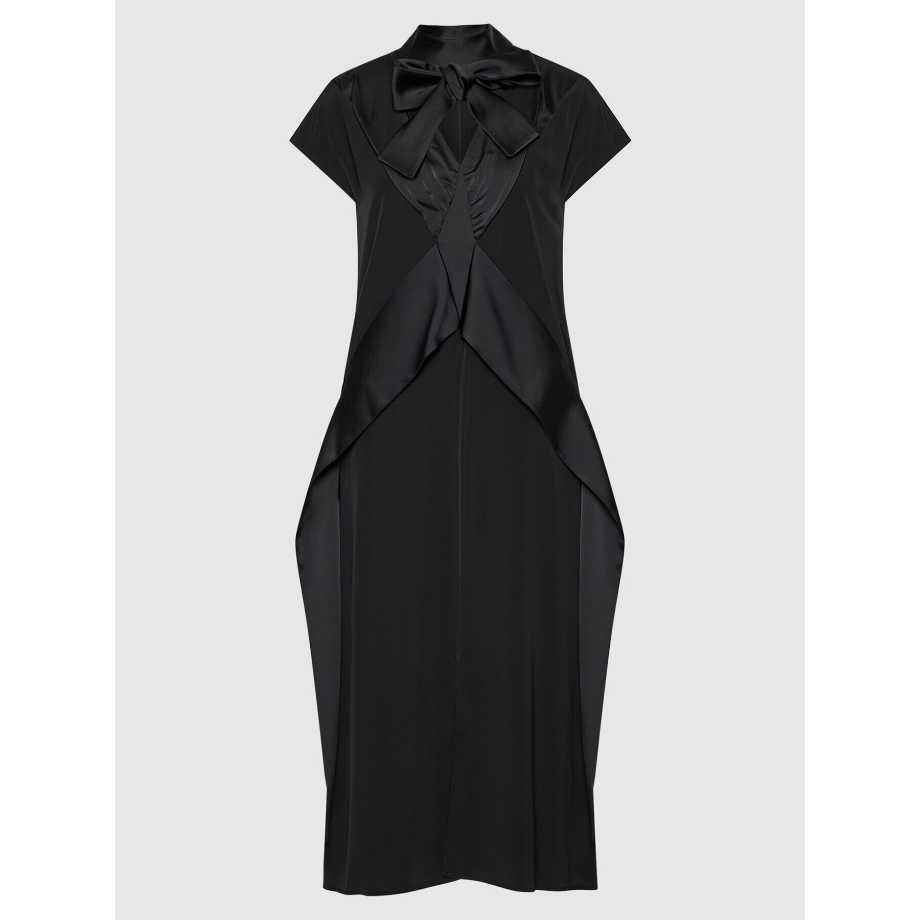 Victoria Victoria Beckham Koktejlové šaty Satin Crepe 2320WDR001424A Černá Regular Fit - Pepit.cz