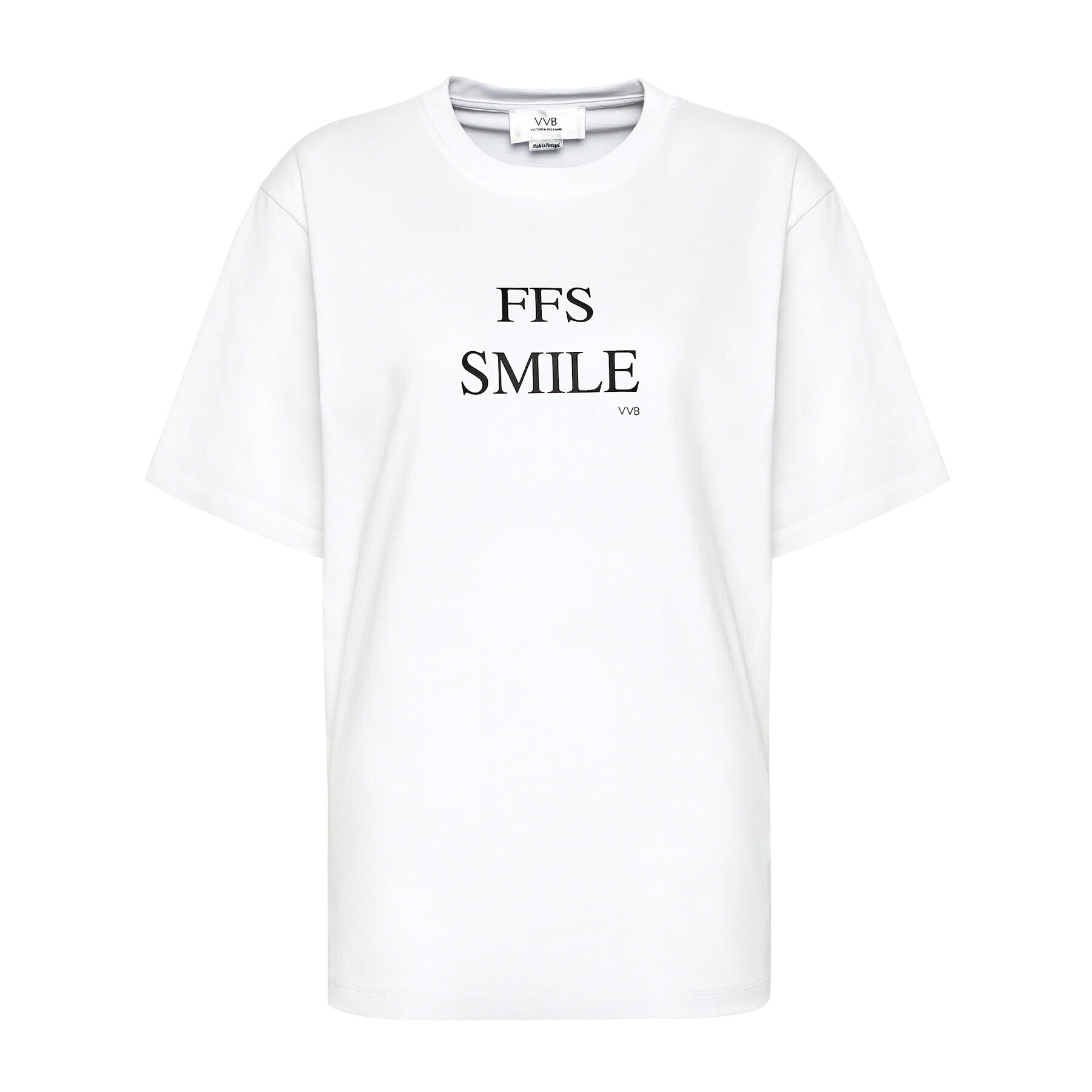 Victoria Victoria Beckham T-Shirt Ffs Smile 2221JTS002512A Bílá Regular Fit - Pepit.cz