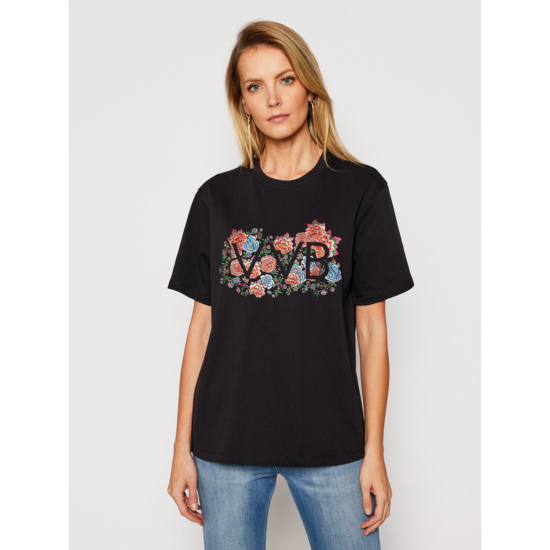 Victoria Victoria Beckham T-Shirt Heavy 2121JTS002408A Černá Regular Fit - Pepit.cz