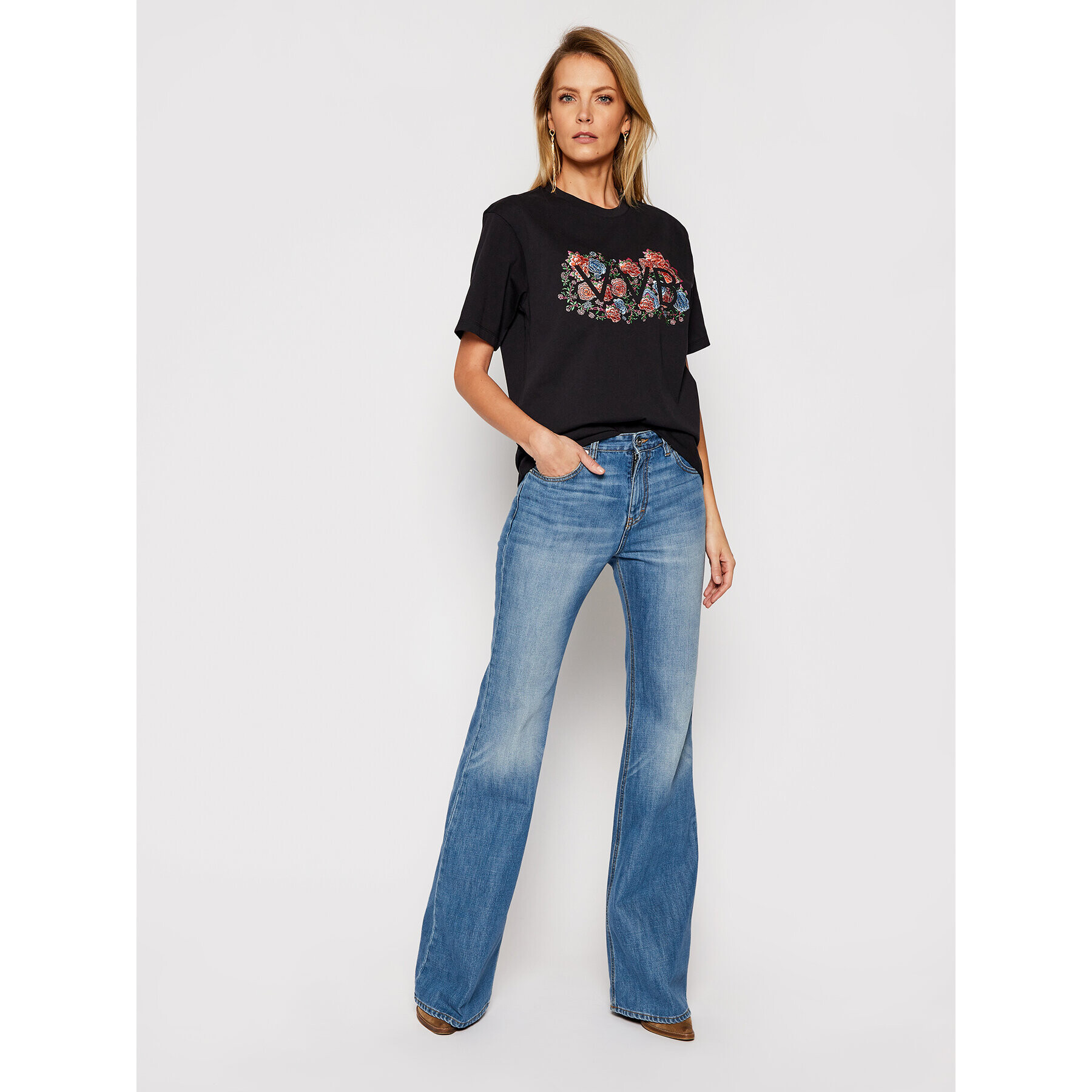 Victoria Victoria Beckham T-Shirt Heavy 2121JTS002408A Černá Regular Fit - Pepit.cz