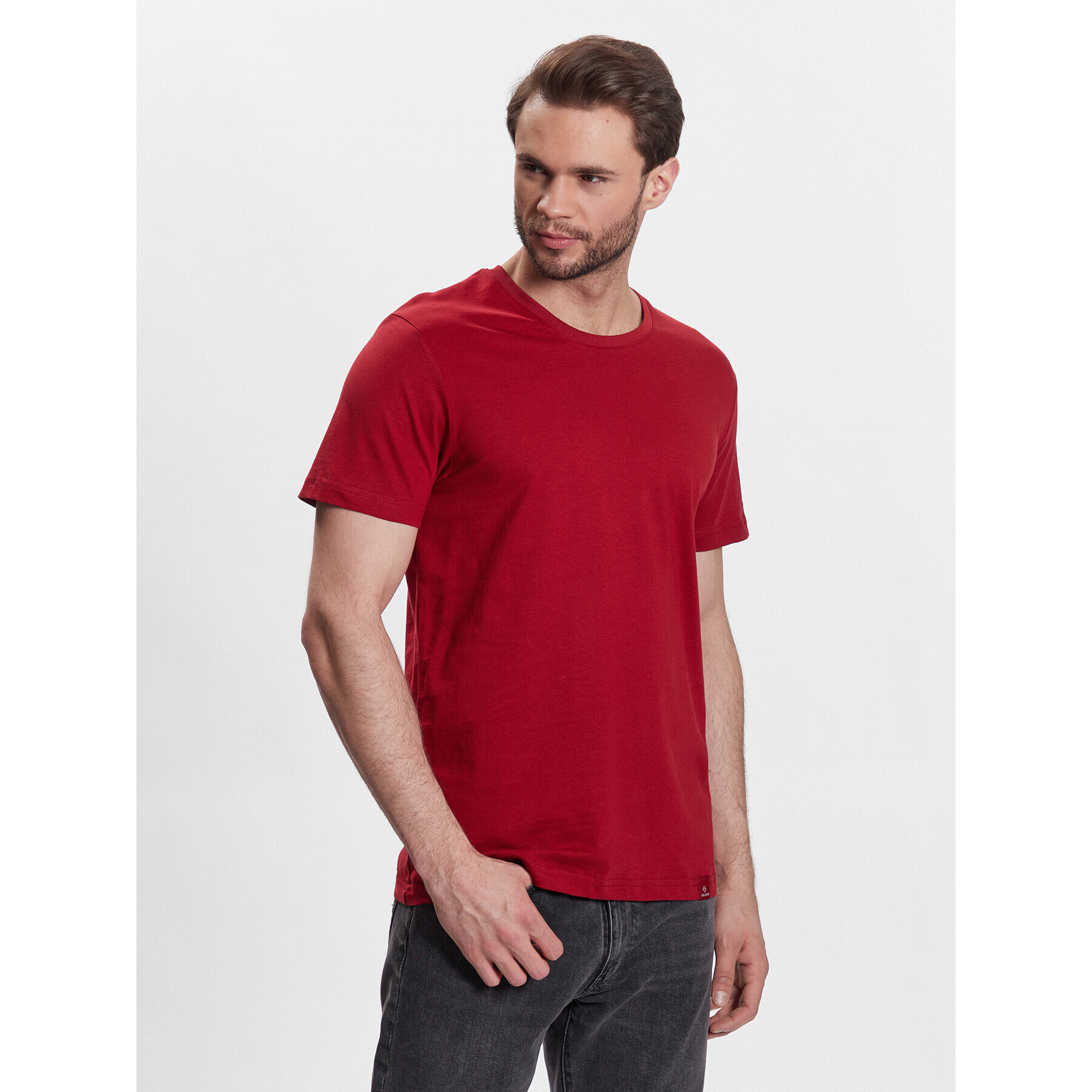 Volcano T-Shirt Basic M02001-S23 Červená Regular Fit - Pepit.cz