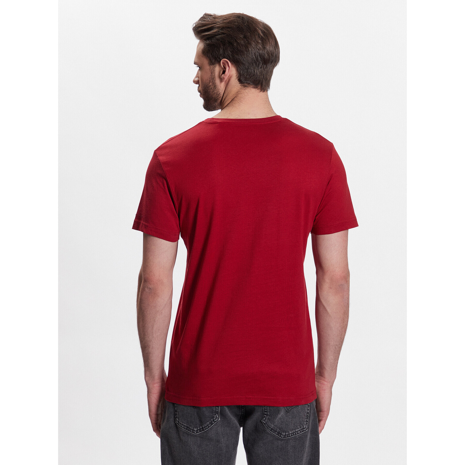 Volcano T-Shirt Basic M02001-S23 Červená Regular Fit - Pepit.cz