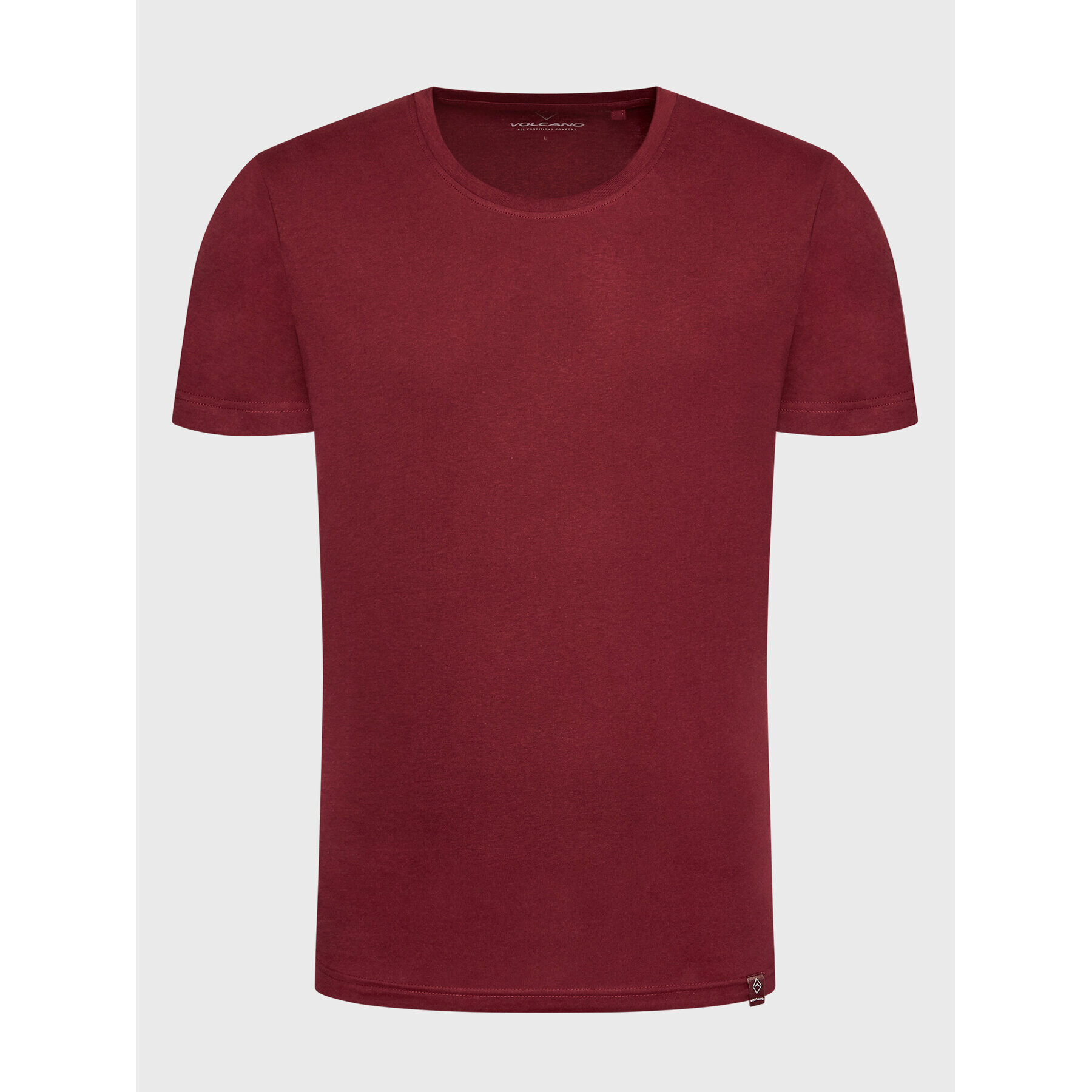 Volcano T-Shirt T-Basic M02056-W23 Bordó Regular Fit - Pepit.cz