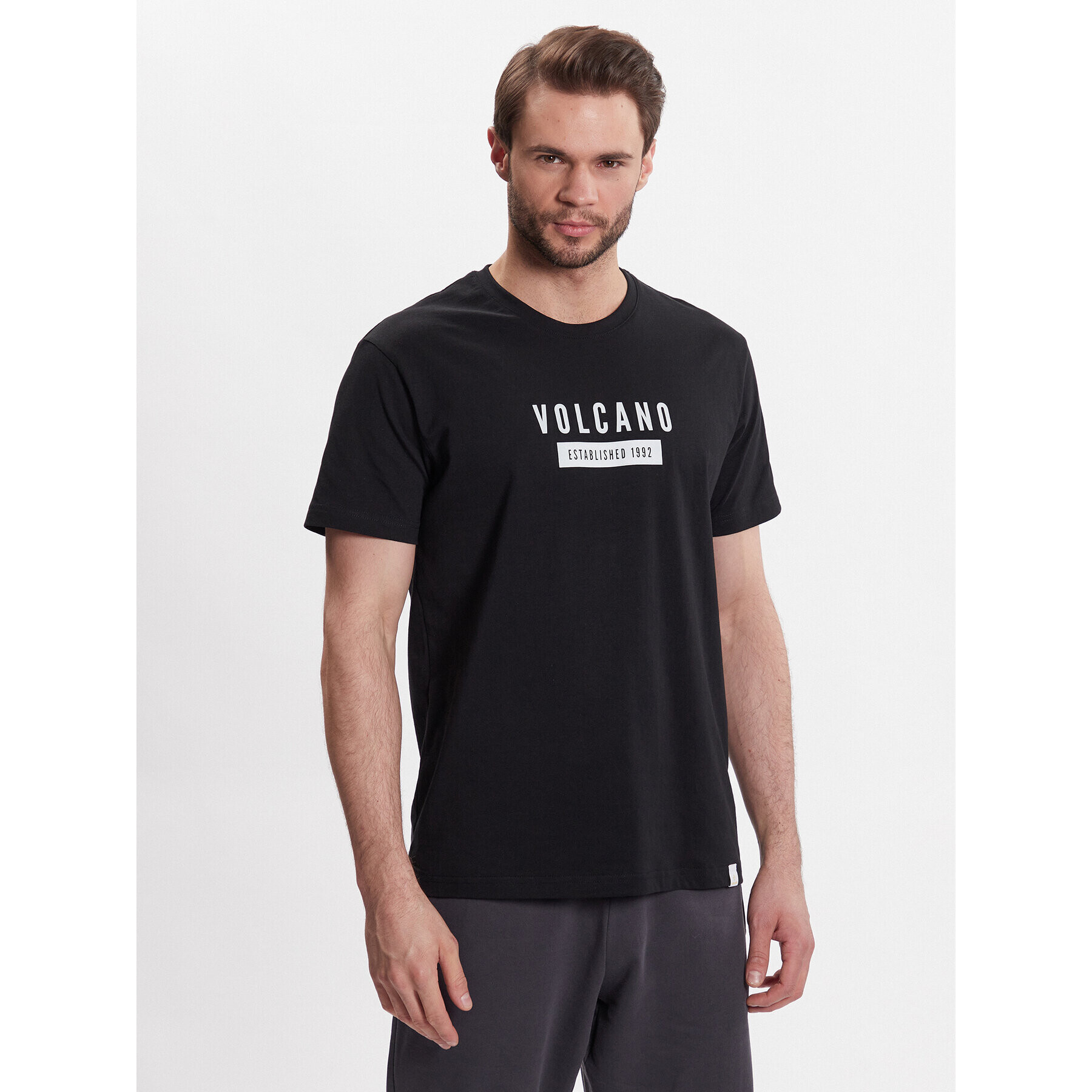 Volcano T-Shirt T-Brad M02018-S23 Černá Regular Fit - Pepit.cz