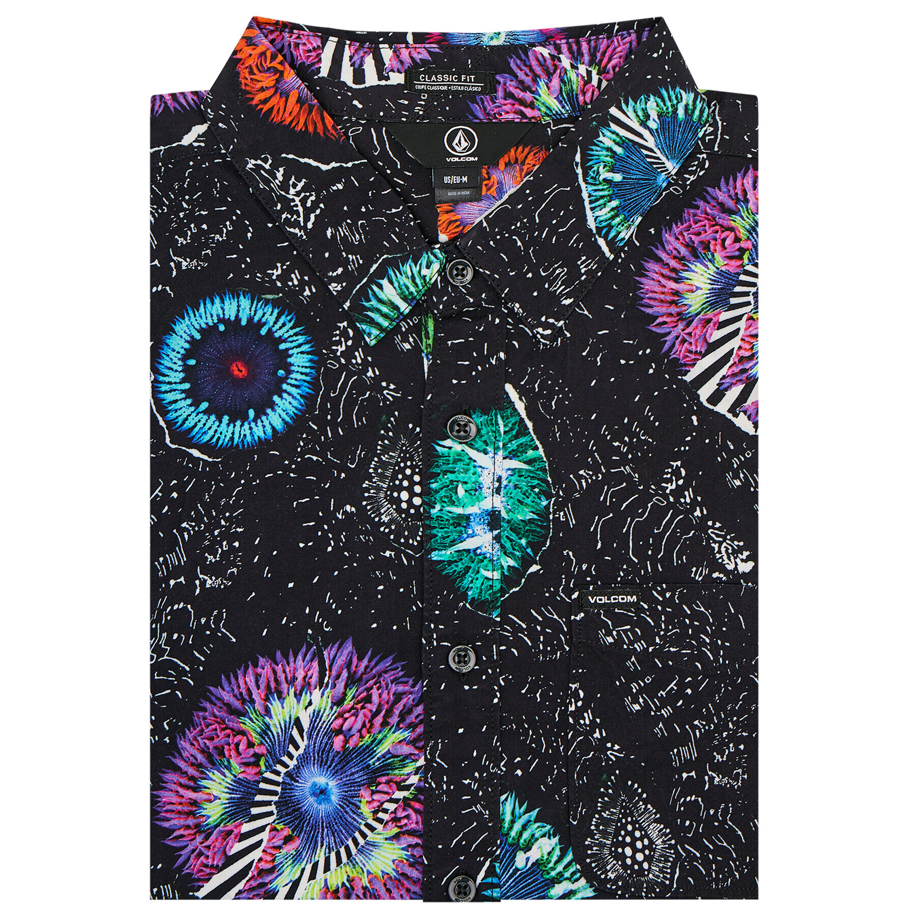 Volcom Košile Coral Morph A0412110 Černá Classic Fit - Pepit.cz