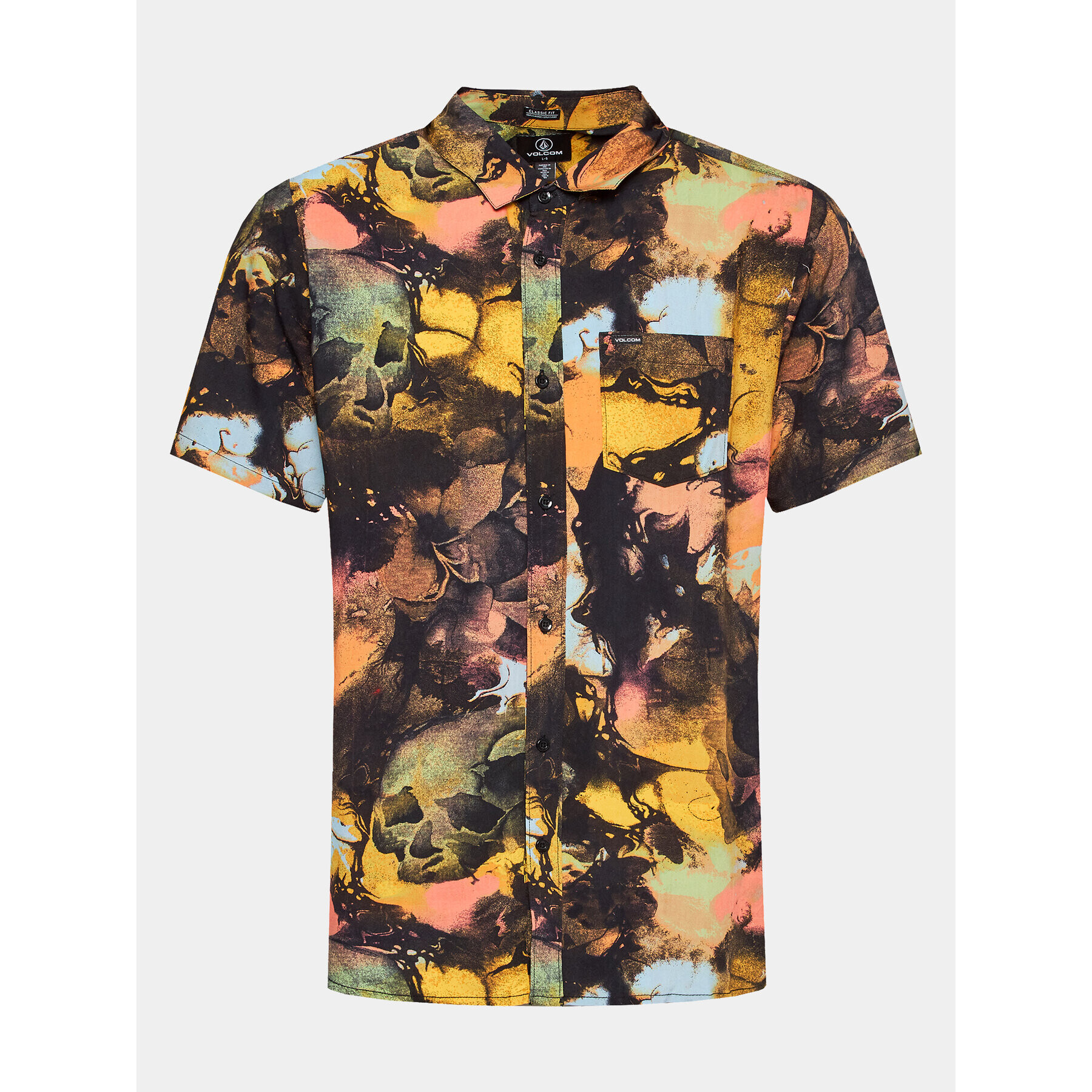 Volcom Košile Skulli Print Ss A0412302 Žlutá Regular Fit - Pepit.cz