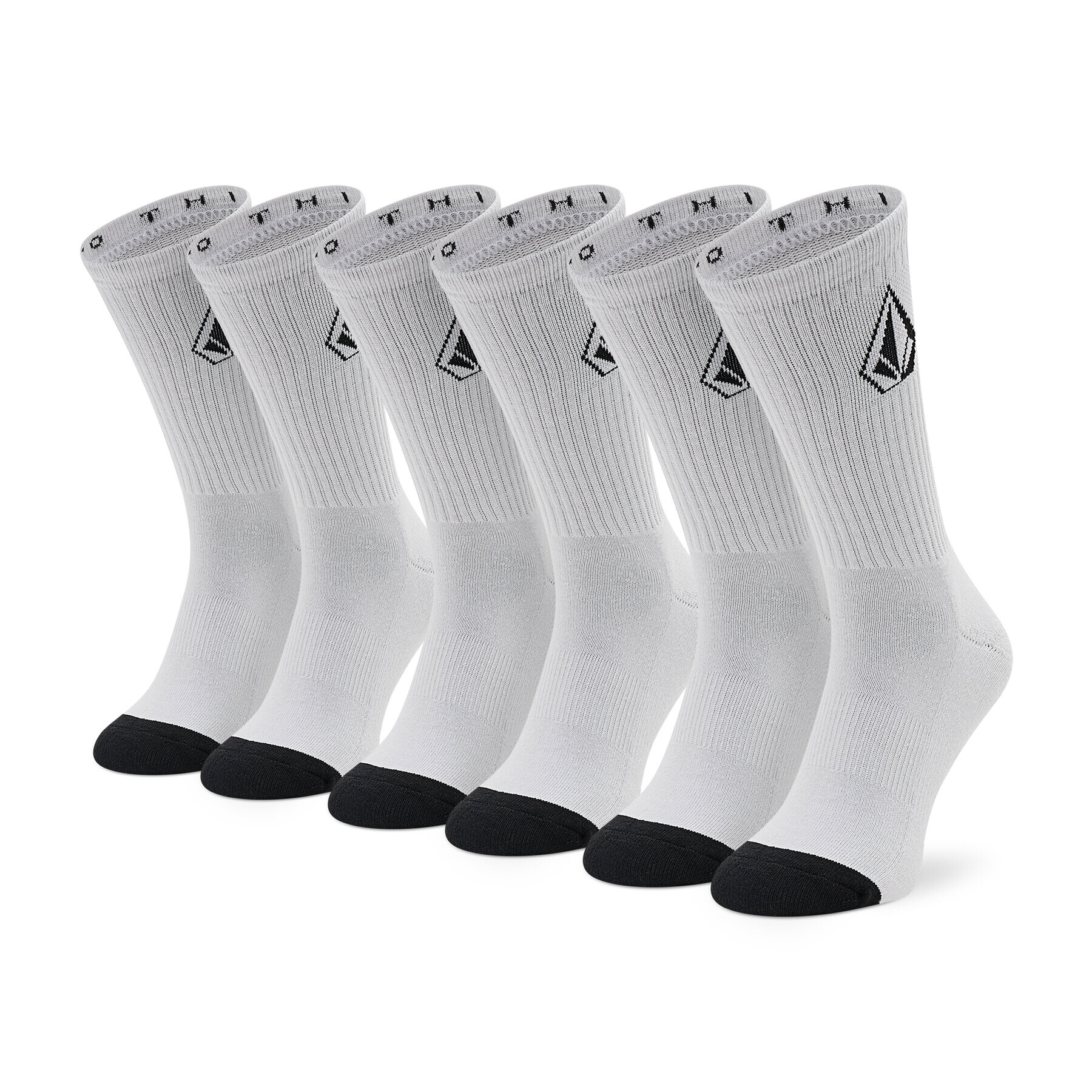 Volcom Sada 3 párů pánských vysokých ponožek Full Stone Sock D6302004 Bílá - Pepit.cz