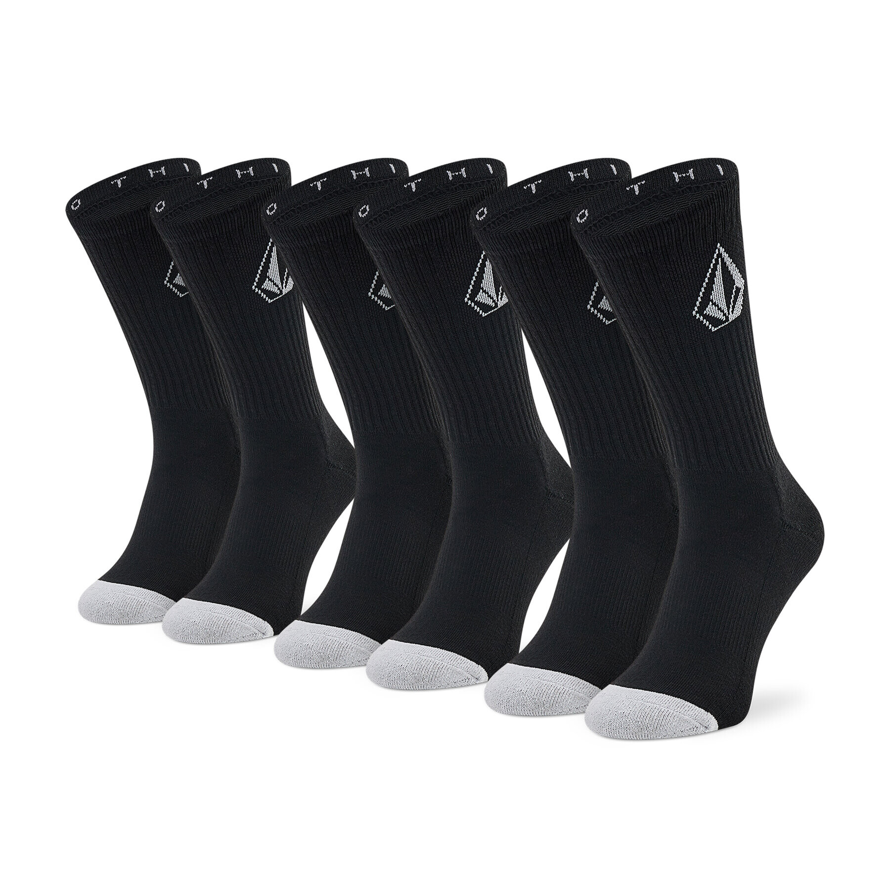 Volcom Sada 3 párů pánských vysokých ponožek Full Stone Sock D6302004 Černá - Pepit.cz