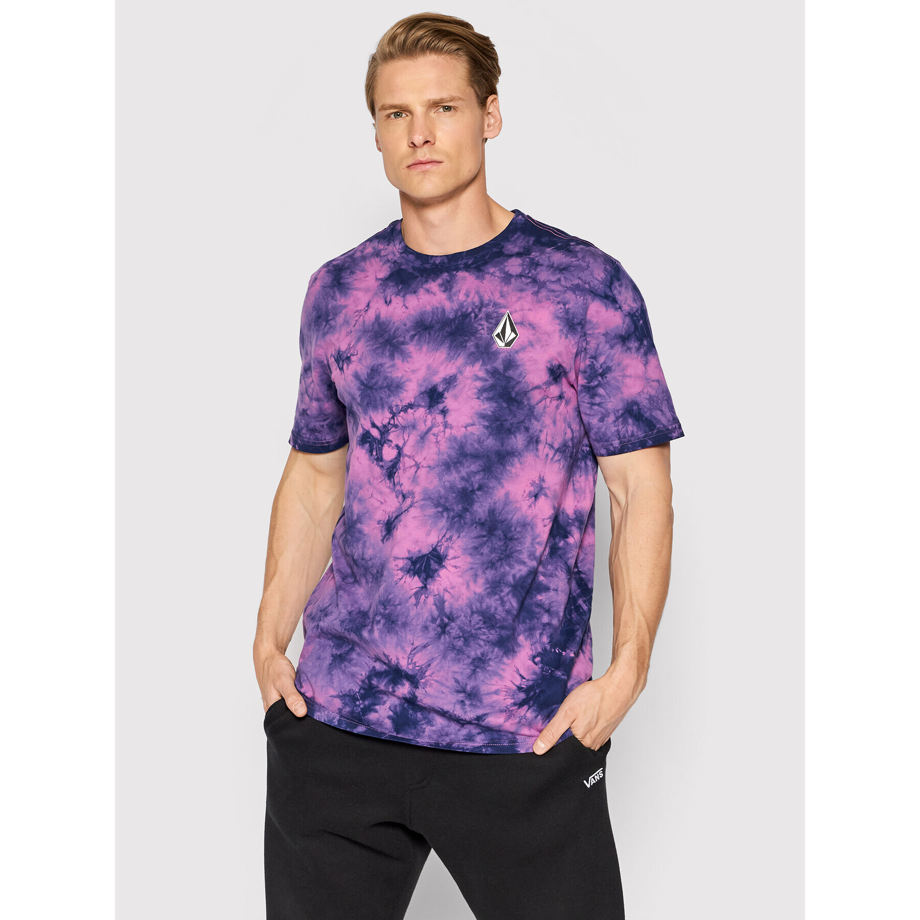 Volcom T-Shirt Iconic Dye A5212202 Růžová Modern Fit - Pepit.cz