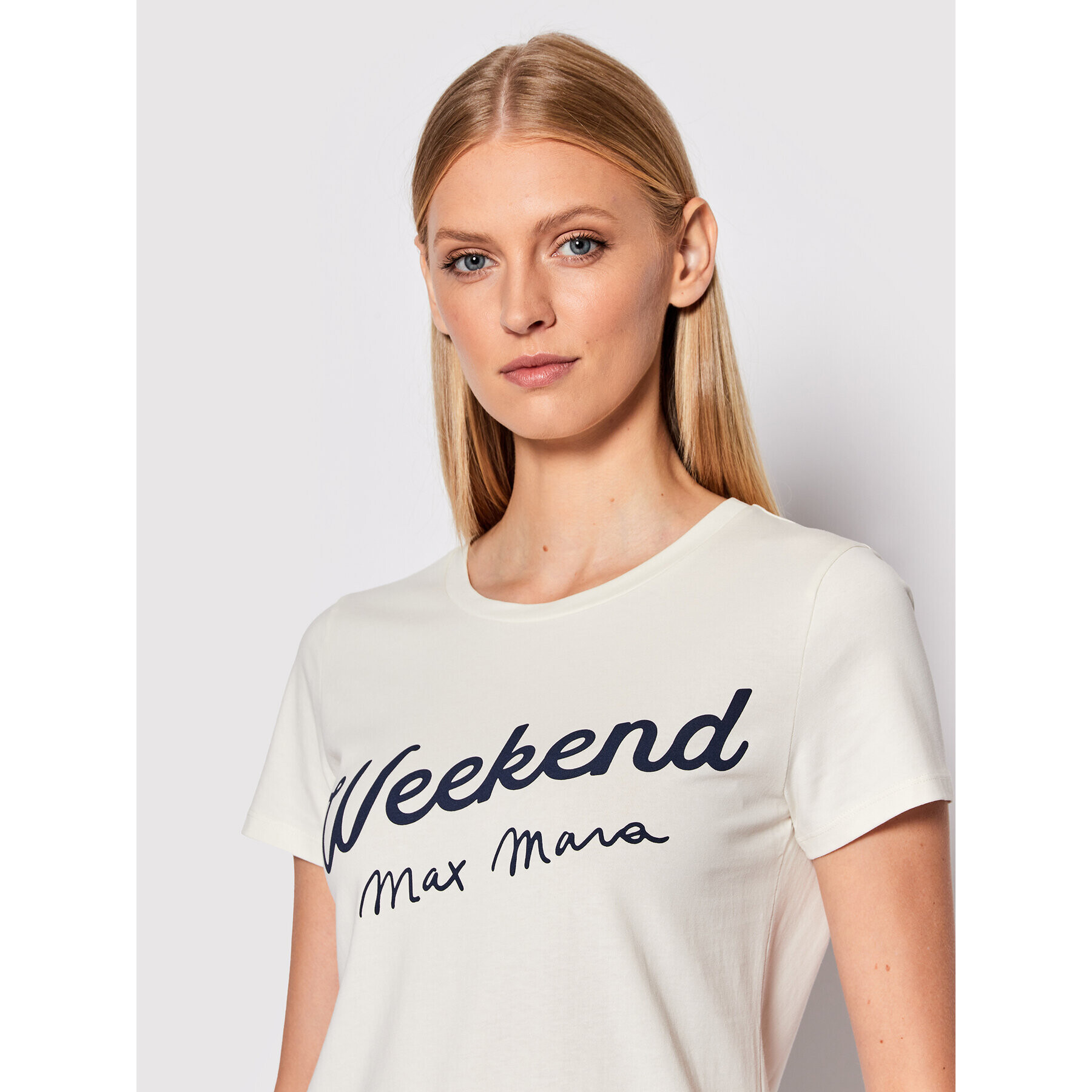 Weekend Max Mara T-Shirt Cacao 59760429 Bílá Regular Fit - Pepit.cz