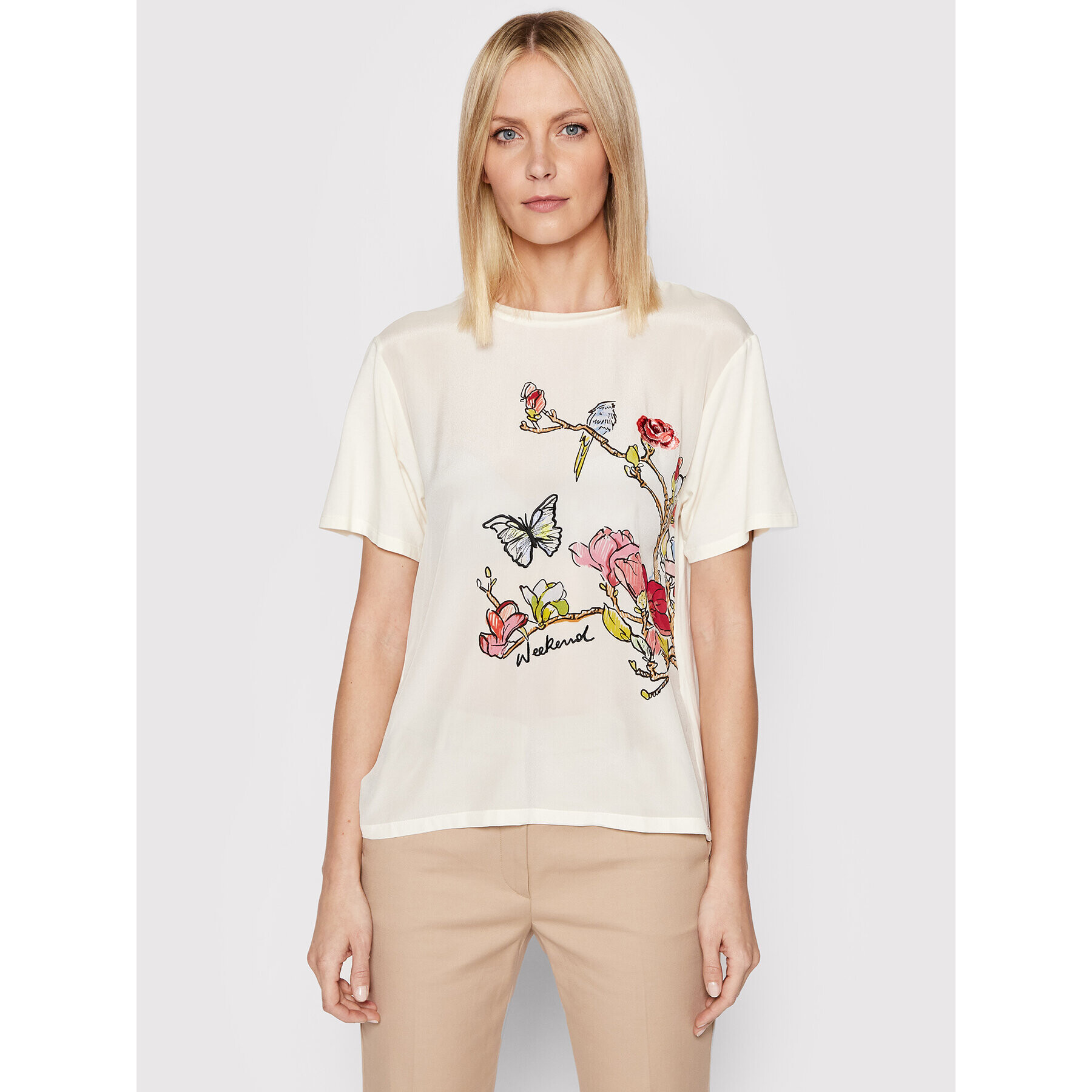 Weekend Max Mara T-Shirt Cellula 59410427600 Béžová Regular Fit - Pepit.cz