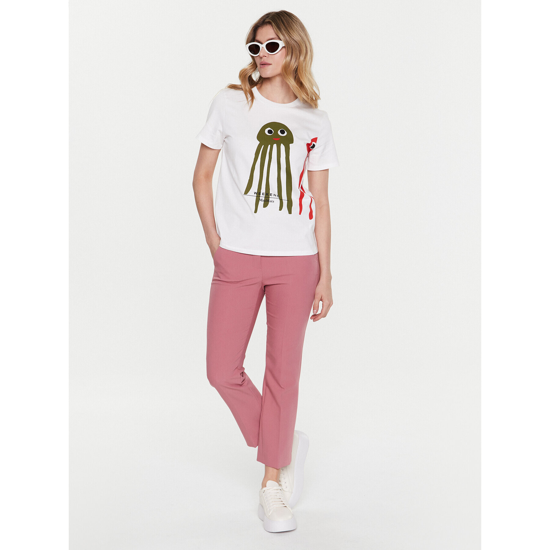 Weekend Max Mara T-Shirt Polka 23597102 Bílá Regular Fit - Pepit.cz