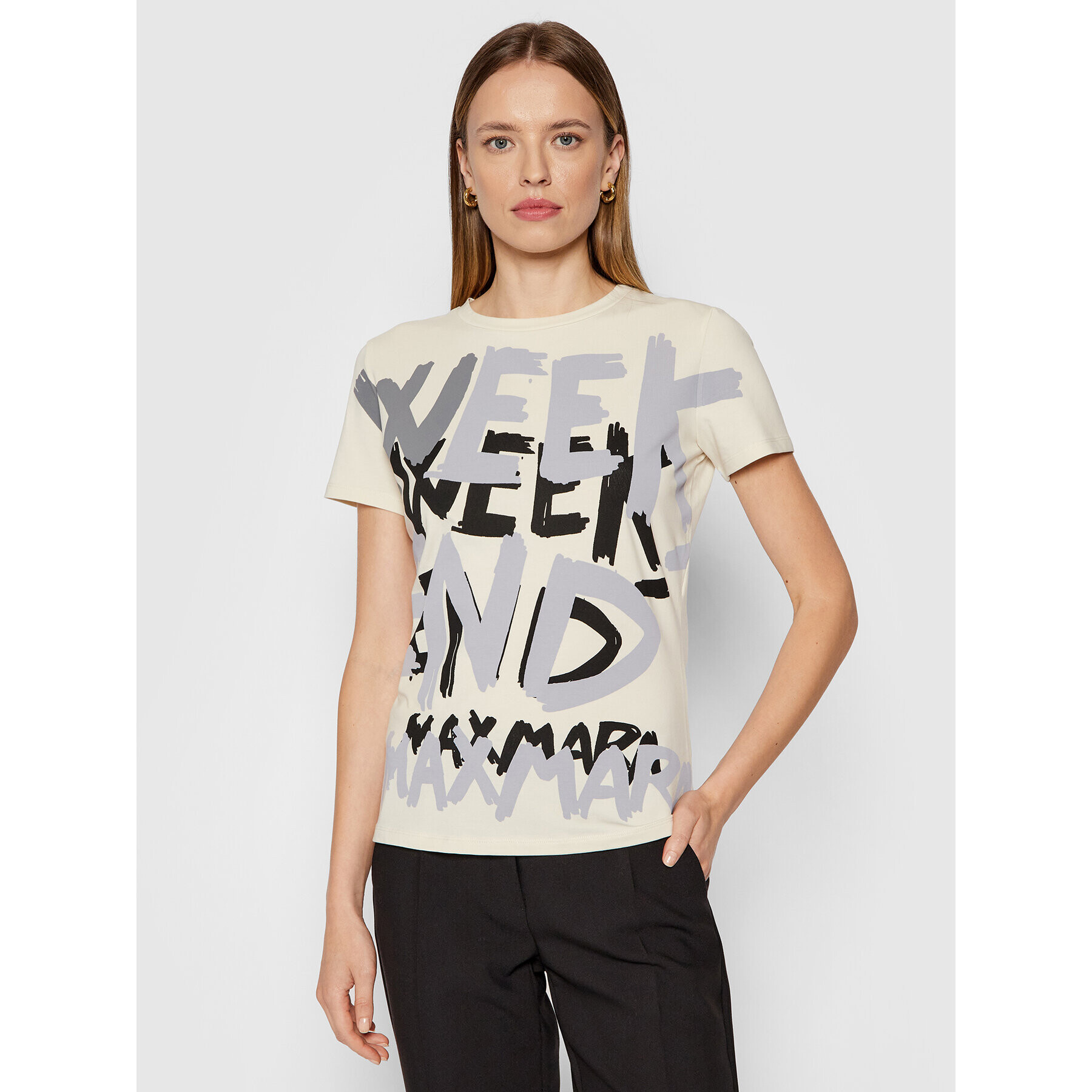 Weekend Max Mara T-Shirt Rana 5976041 Béžová Regular Fit - Pepit.cz