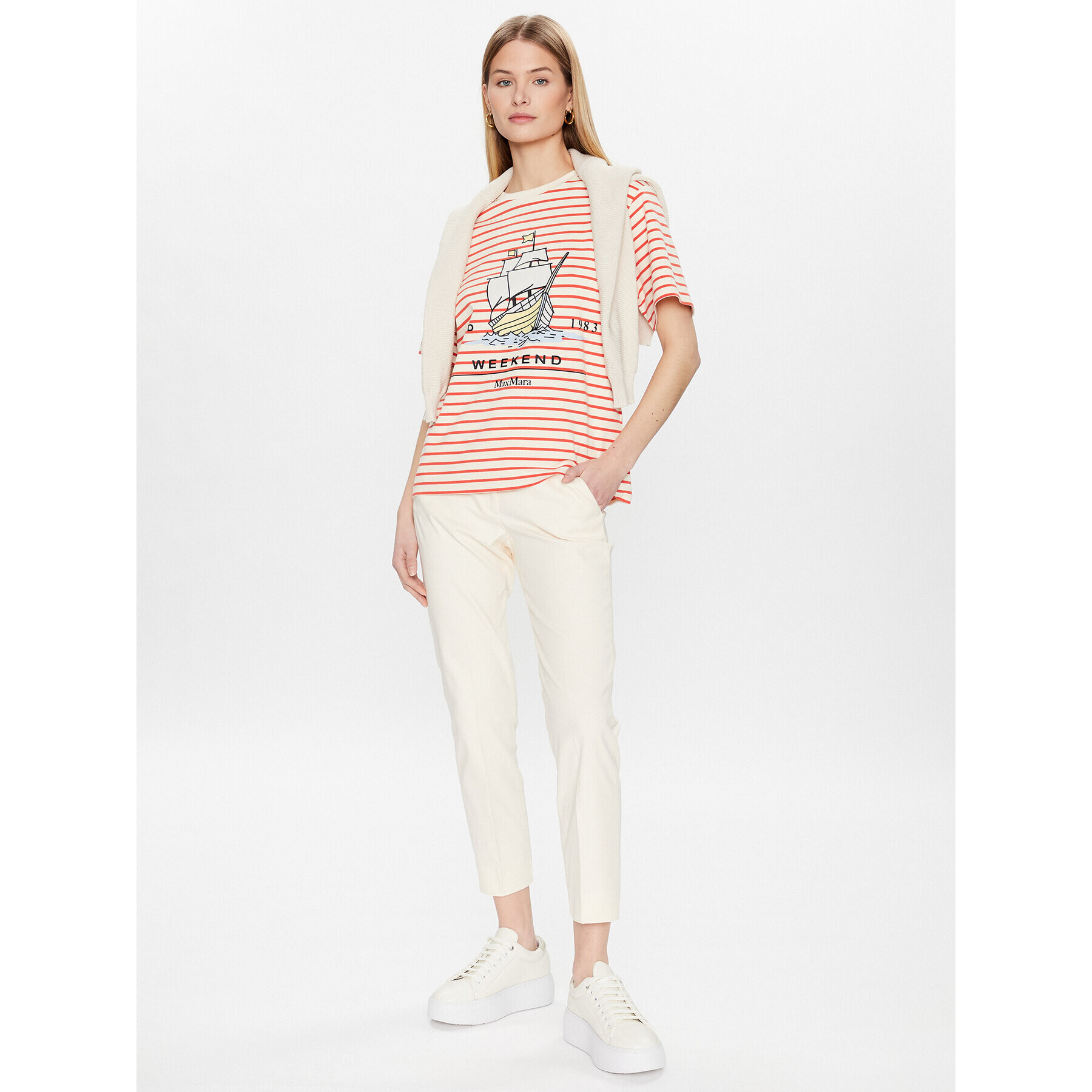 Weekend Max Mara T-Shirt Scena 23597103 Oranžová Regular Fit - Pepit.cz